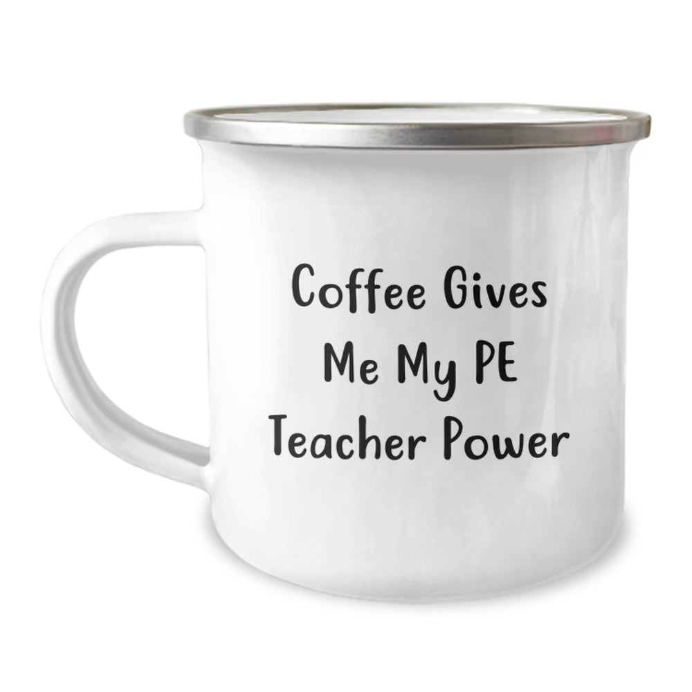 Funny PE Teacher Camping Mug Gifts from Friends for PE Teacher Birthday Unique - Image 1