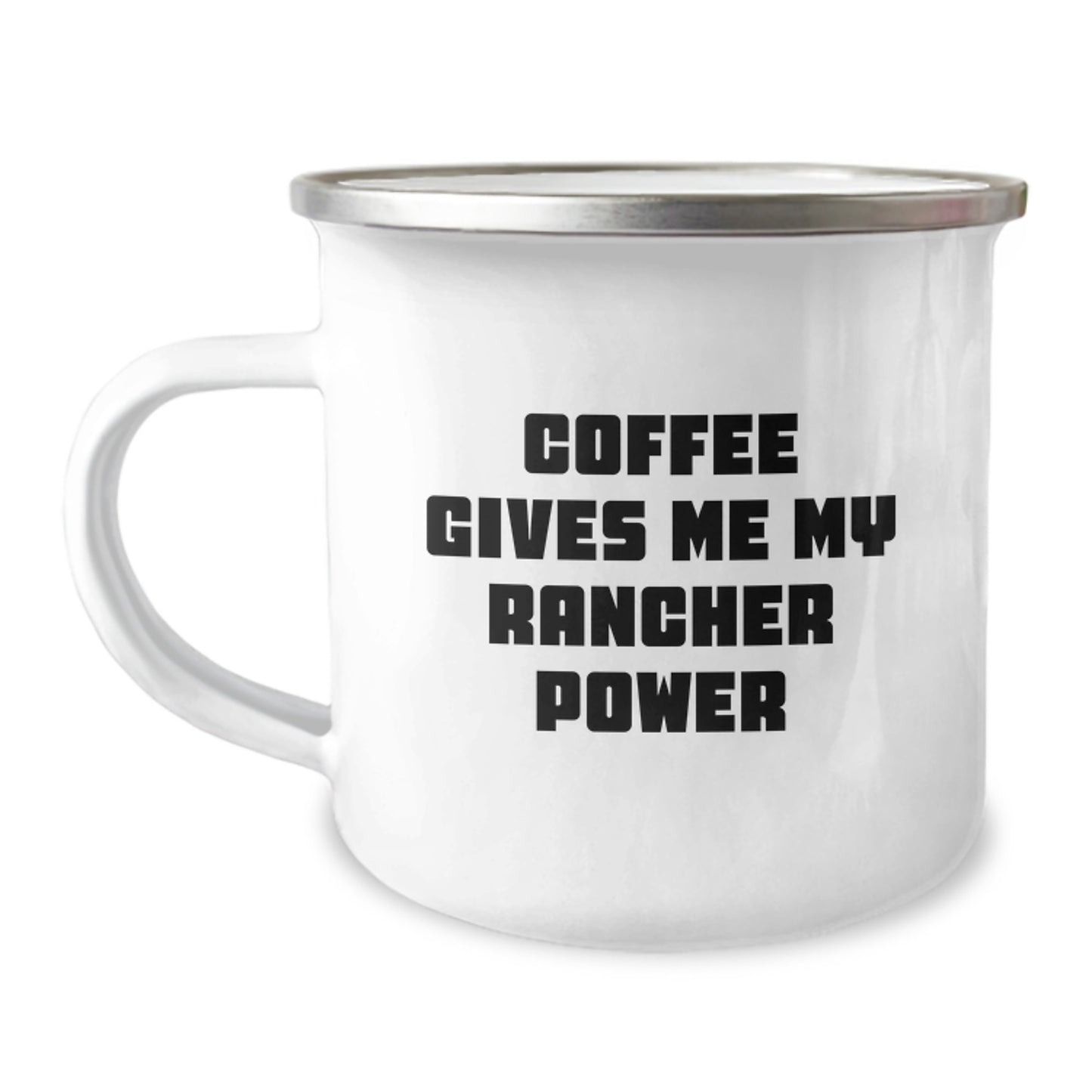 Funny Gifts for Rancher - Coffee Gives Me My Rancher Power Camping Mug, Graduation Unique Gifts for Men, Women, Friends, Coworkers, Family - Image 1