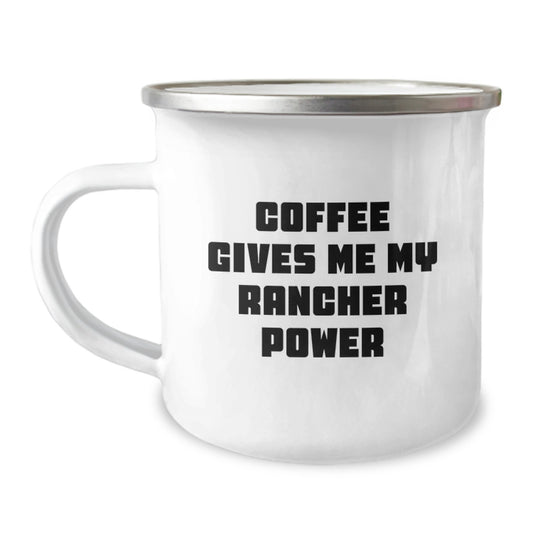 Funny Gifts for Rancher - Coffee Gives Me My Rancher Power Camping Mug, Graduation Unique Gifts for Men, Women, Friends, Coworkers, Family - Image 1