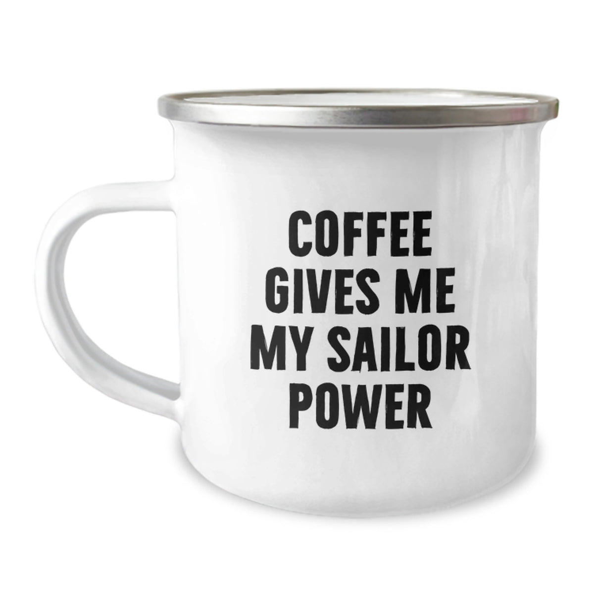 Funny Sailor Gifts for Men, 'Coffee Gives Me My Sailor Power' Christmas Unique Gifts from Friends, Camping Mug for Sailor Enthusiasts - Image 1