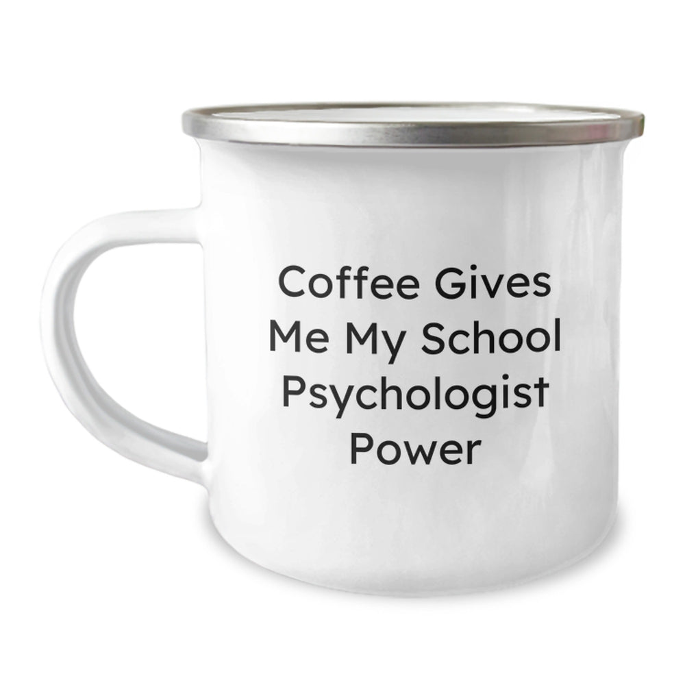 Funny Motivational Gifts for School Psychologists - Coffee Gives Me My Power Camping Mug Christmas Unique Presents for Teachers - Image 1