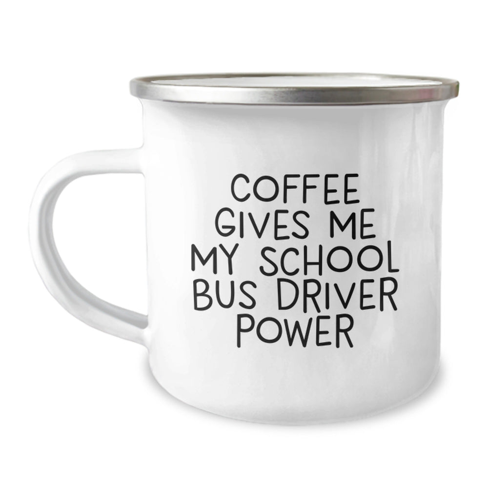 Funny School Bus Driver Gifts from Friends - Coffee Gives Me My School Bus Driver Power - Christmas Unique Gifts for School Bus Driver - Image 1