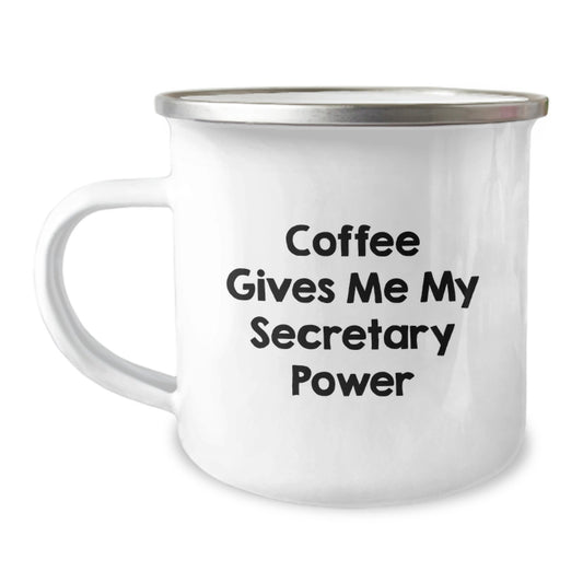 Funny Secretary Power Camping Mug, Gifts from Friends to Secretary, Perfect Christmas Unique Gift for Secretary or Office - Image 1