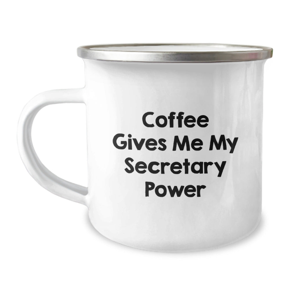 Funny Secretary Power Camping Mug, Gifts from Friends to Secretary, Perfect Christmas Unique Gift for Secretary or Office - Image 1