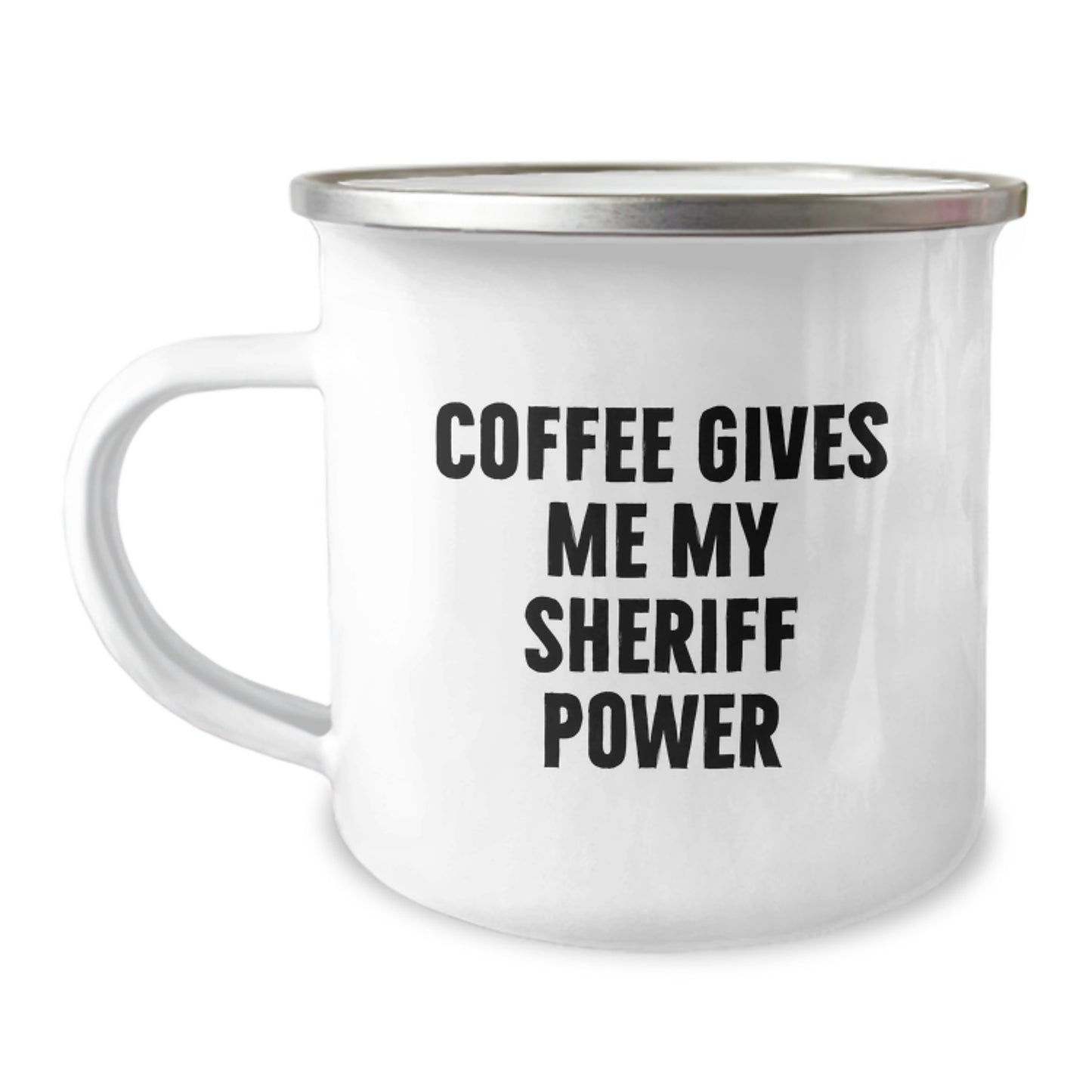 Funny Sheriff Gifts for Men, Coffee Gives Me My Sheriff Power, Graduation Unique Mugs for Camping Lovers - Image 1