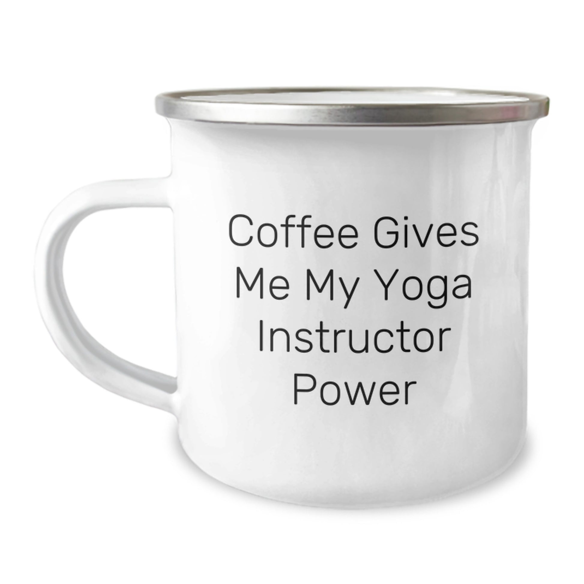 Funny Yoga Instructor Gifts from Men, Valentine's Unique Gifts for Yoga Instructor, Coffee Lovers Camping Mug - 'Coffee Gives Me My Yoga Instructor Power' - Image 1