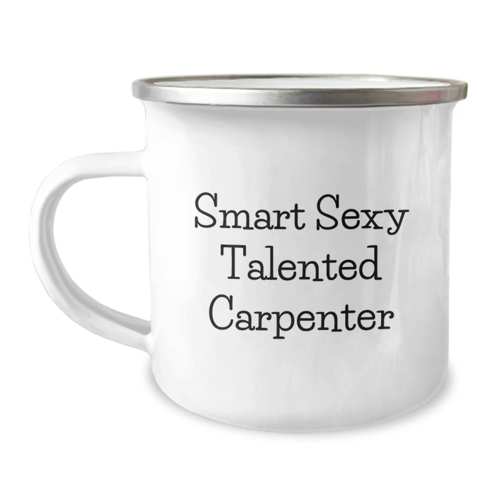 Funny Carpenter Gifts from Friends - Smart Carpenter Christmas Unique Gifts for Men - Christmas Camping Mug for Carpenter - Image 1