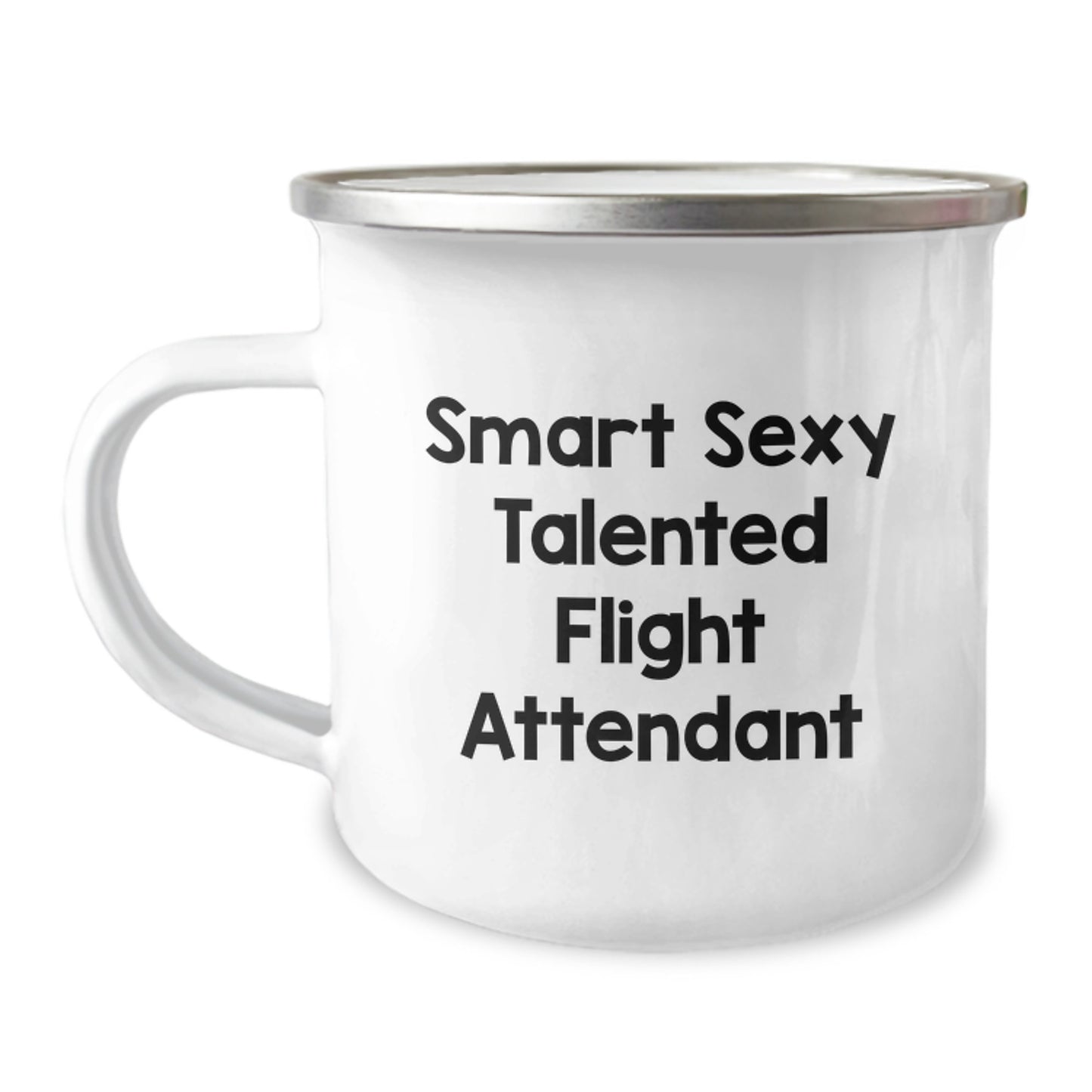 Funny Flight Attendant Gifts from Friends - Smart Sexy Talented Flight Attendant Valentine's Unique Gifts for Flight Attendant Camping Mug - Image 1