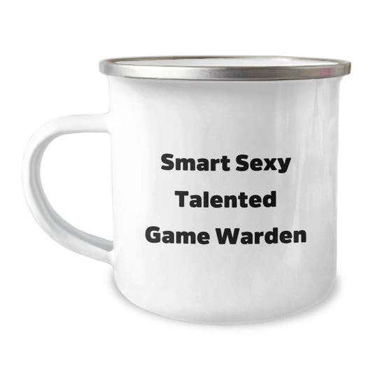 Game Warden Gifts, Funny Graduation Unique Gifts from Friends, 'Smart Sexy Talented Game Warden' Men Camping Mug - Image 1