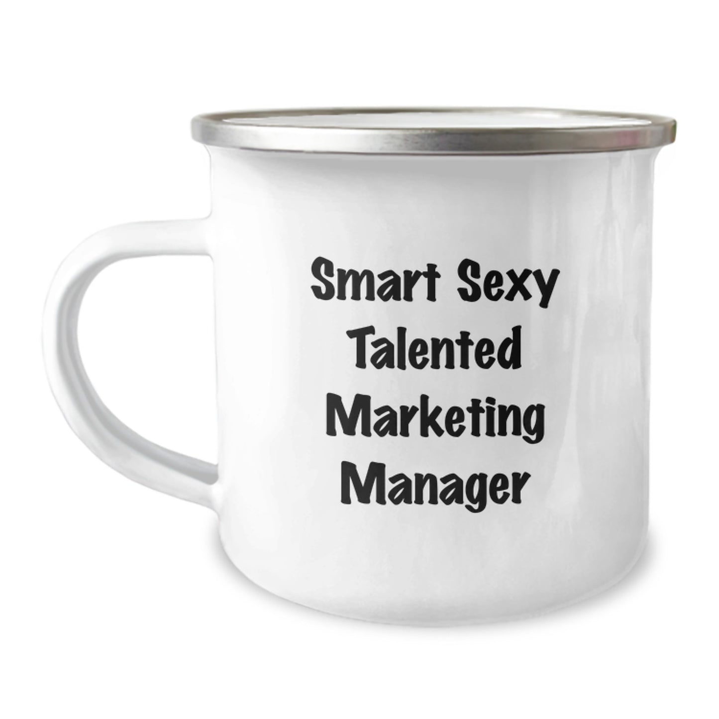 Funny Marketing Manager Gifts for Men Camping Mug, 'Smart Sexy Talented' Quote, Graduation Unique Gifts from Friends - Image 1