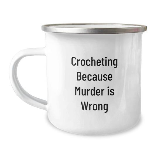 Funny Crocheting Gifts for Men - Graduation Unique Gifts from Friends, Funny Camping Mug for Crocheting Lovers - Inspirational Quotations - Image 1
