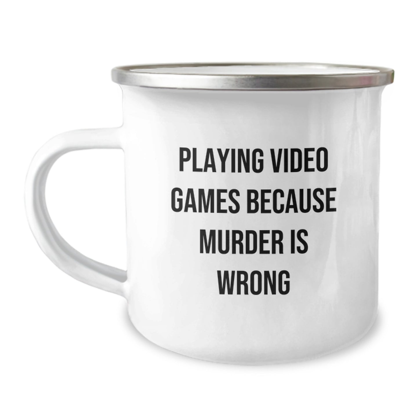 Funny Gifts from Friends for Playing Video Games Lovers, Valentine's Unique Mugs for Gamers, Camping Mug with Enamel Finish - Image 1