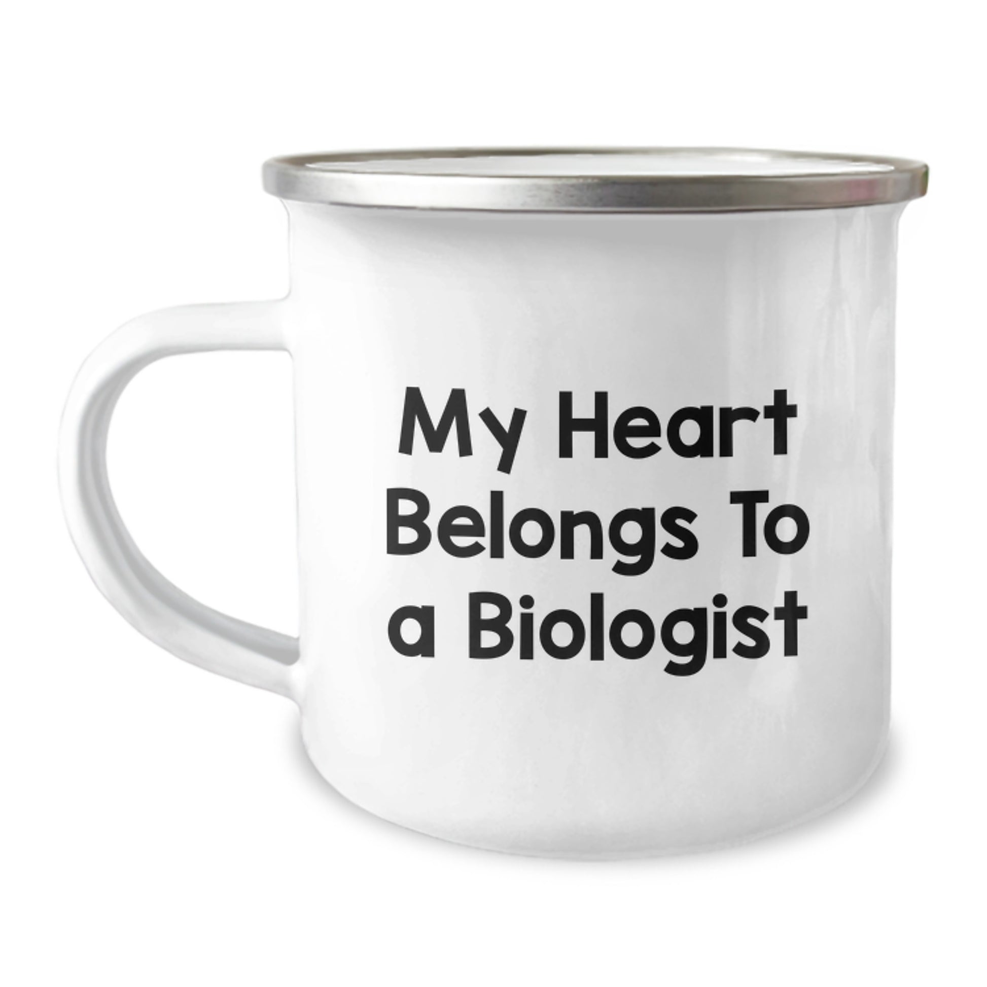 Funny Biologist Gifts for Graduation, 'My Heart Belongs To A Biologist' Camping Mug, Gifts from Friends to Biologist - Image 1