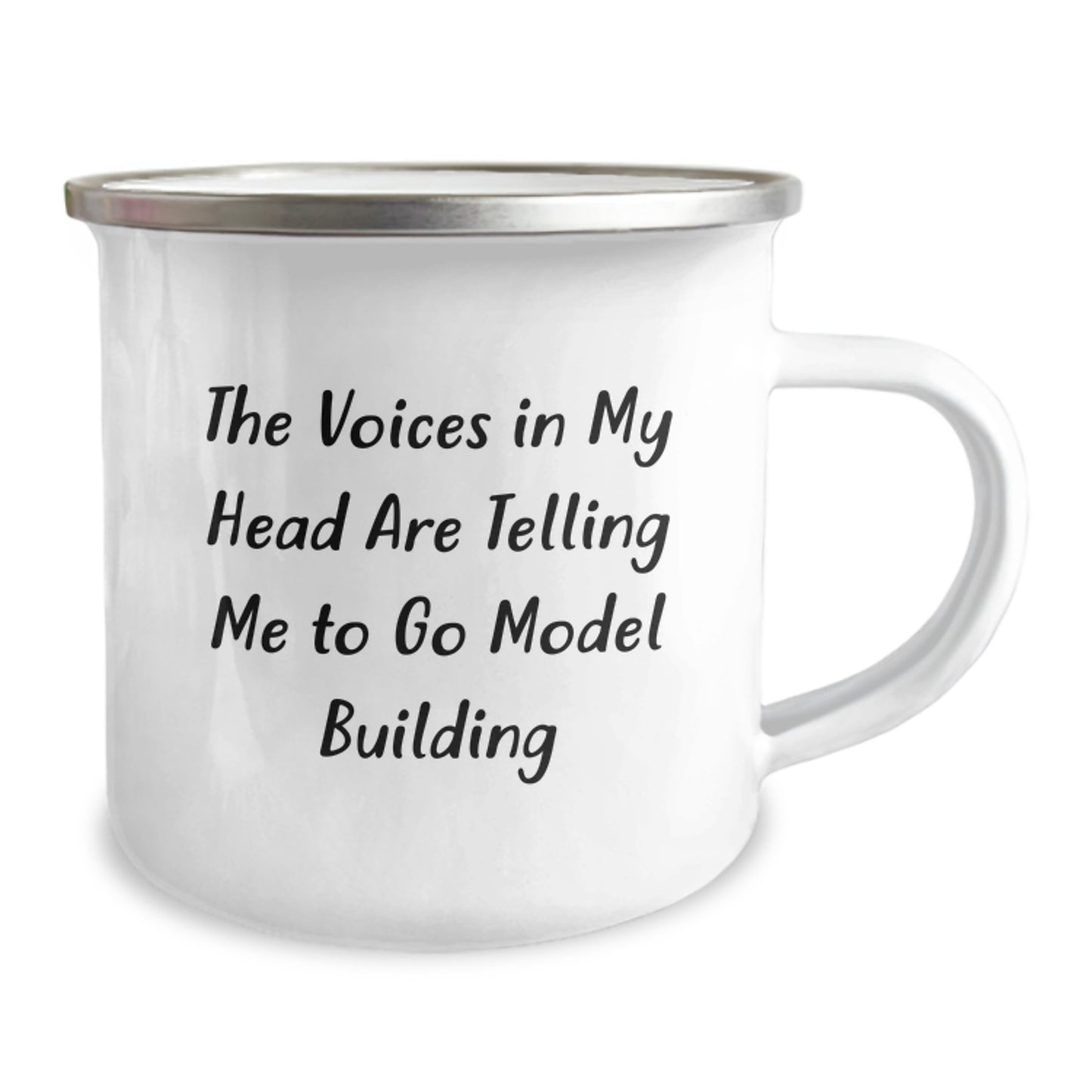 Funny Model Building Camping Mug for Graduation Unique Gifts from Friends to Graduates Who Love Model Building, The Voices In My Head Are Telling Me To Go Model Building - Image 2