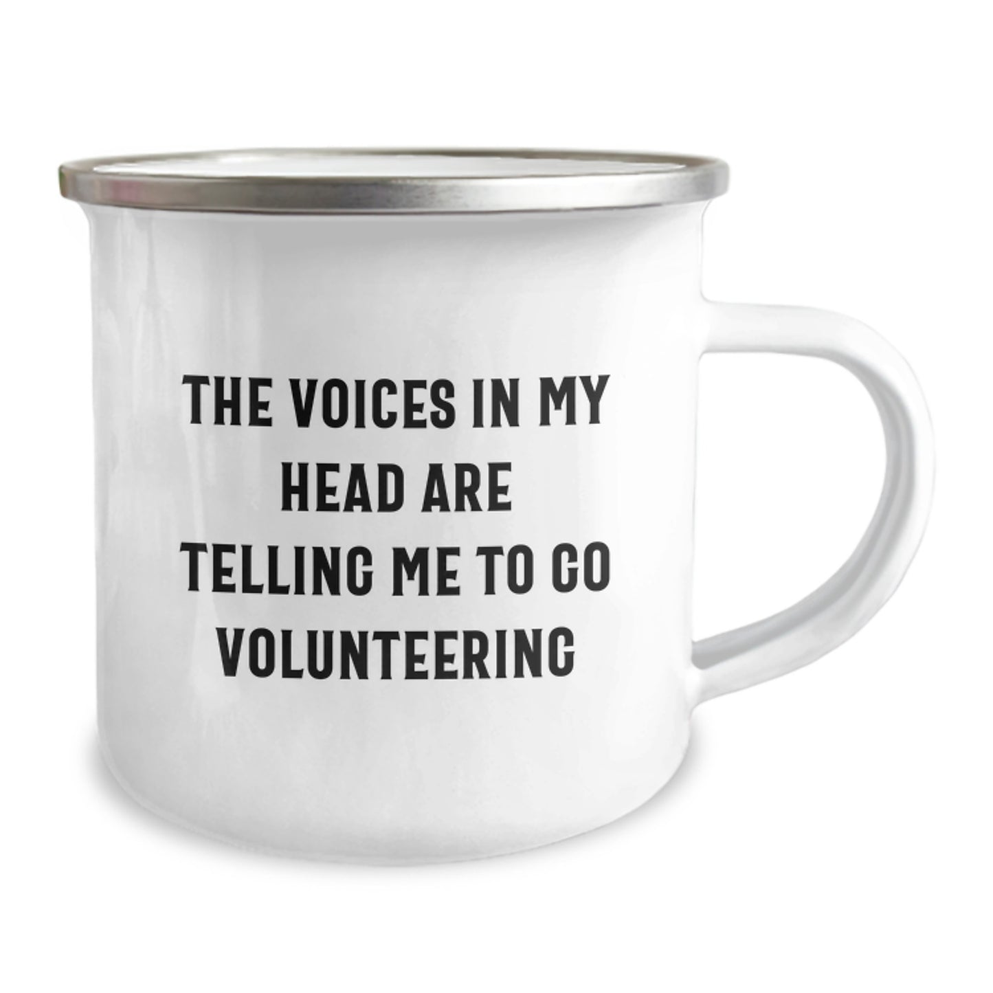 Funny Volunteering Gifts for Him Birthday Unique Camping Mug - 'The Voices In My Head Are Telling Me To Go Volunteering' - Image 2