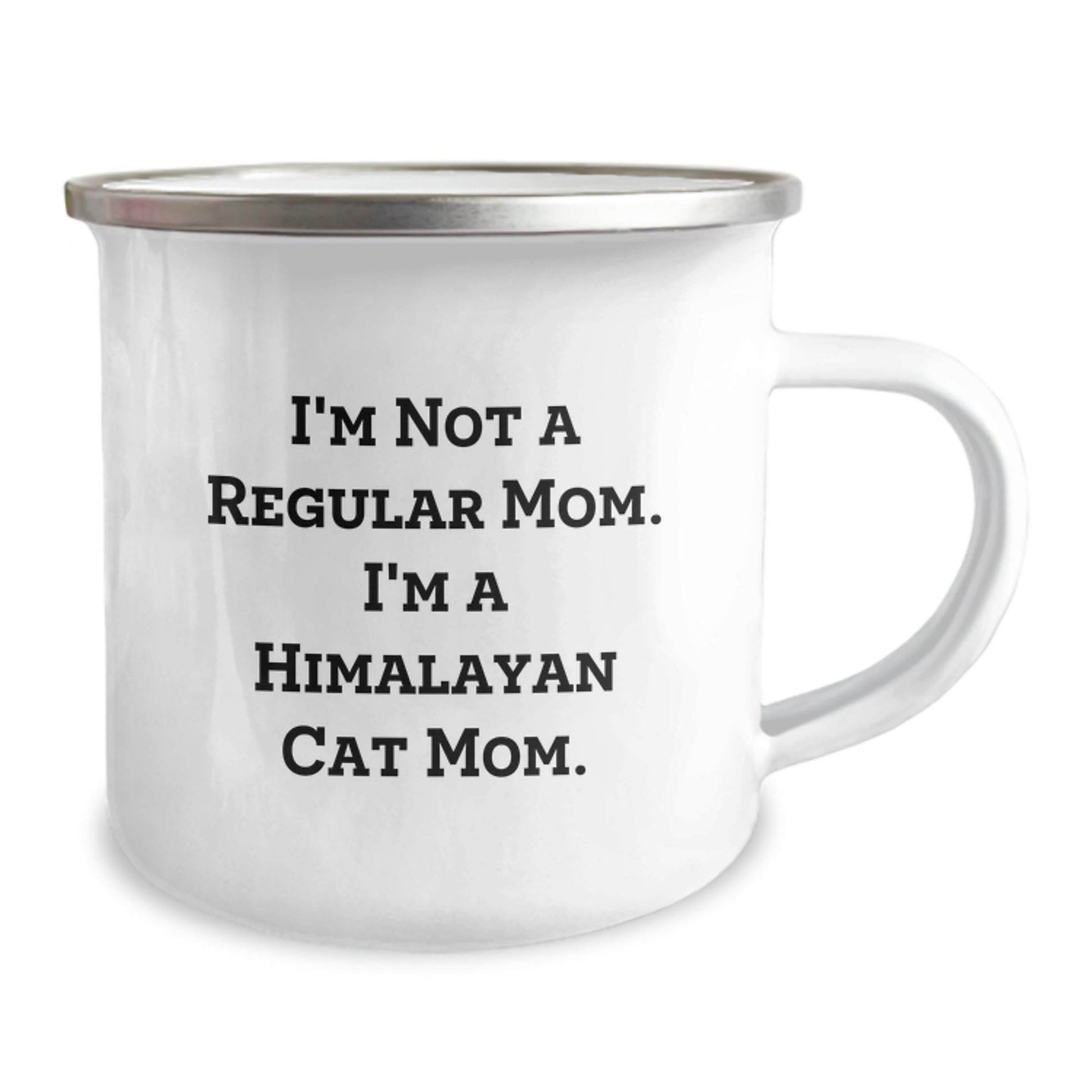 Himalayan Cat Mom Funny Gifts for Men, Women, Friends, Coworkers, and Family from Regular Moms, Unique Graduation Gift, Camping Mug, 12 oz, Stainless Steel with Enamel Finish - Image 2