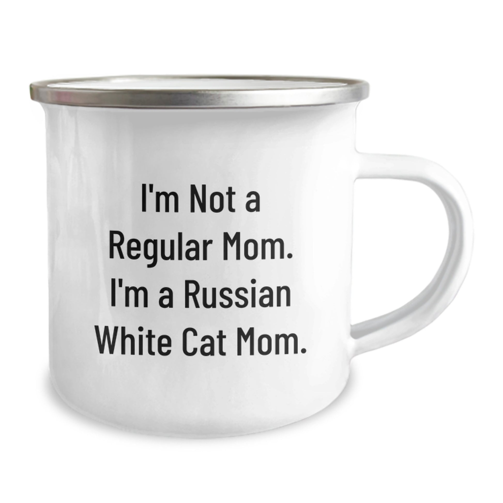 Funny Russian White Cat Mom Camping Mug Gifts for Men from Family Graduation Unique - Image 2