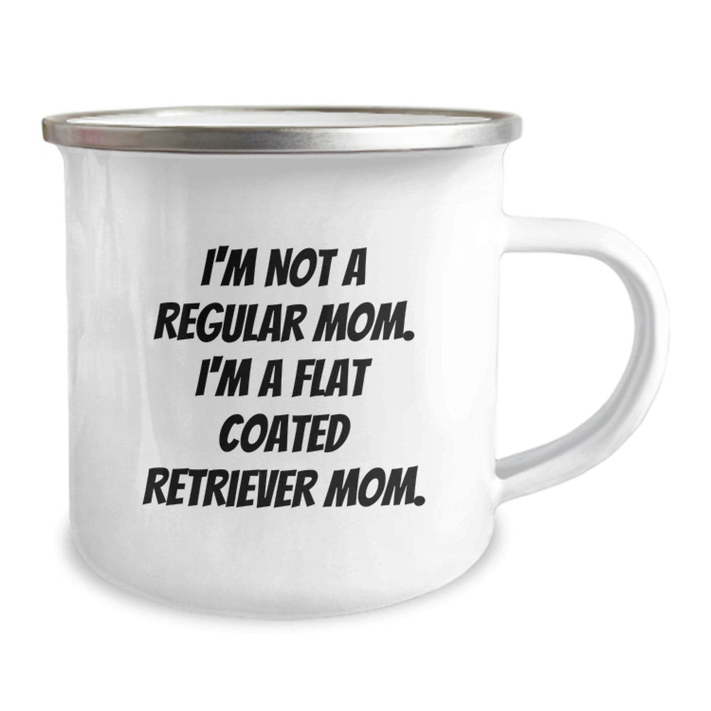 Funny Flat Coated Retriever Dog Mom Camping Mug for Graduation Unique Gifts from Friends, Family, Coworkers, 12 oz Stainless Steel with Enamel Finish - Image 2