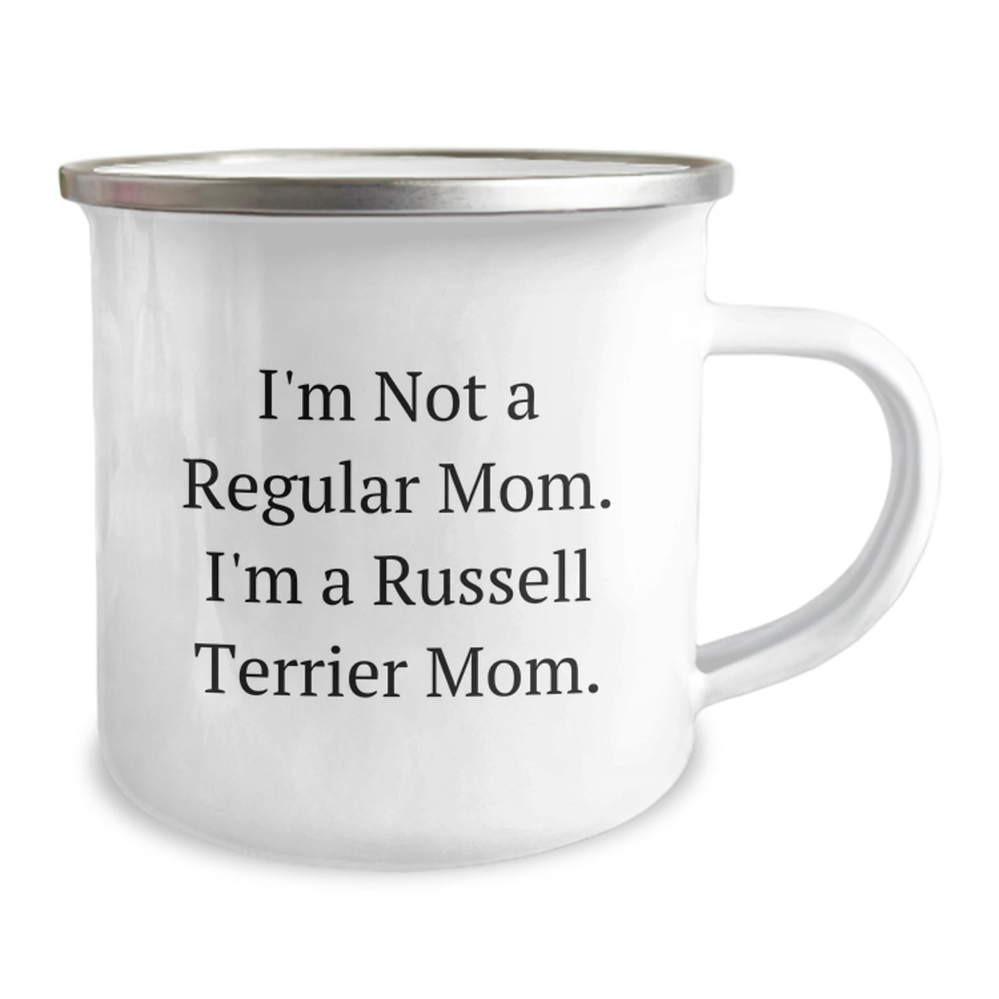 Russell Terrier Dog Camping Mug, 'I'm Not A Regular Mom. I'm A Russell Terrier Mom.' Funny Graduation Unique Gifts for Russell Terrier Dog Lover, Gifts from Friends to Family Men Women - Image 2