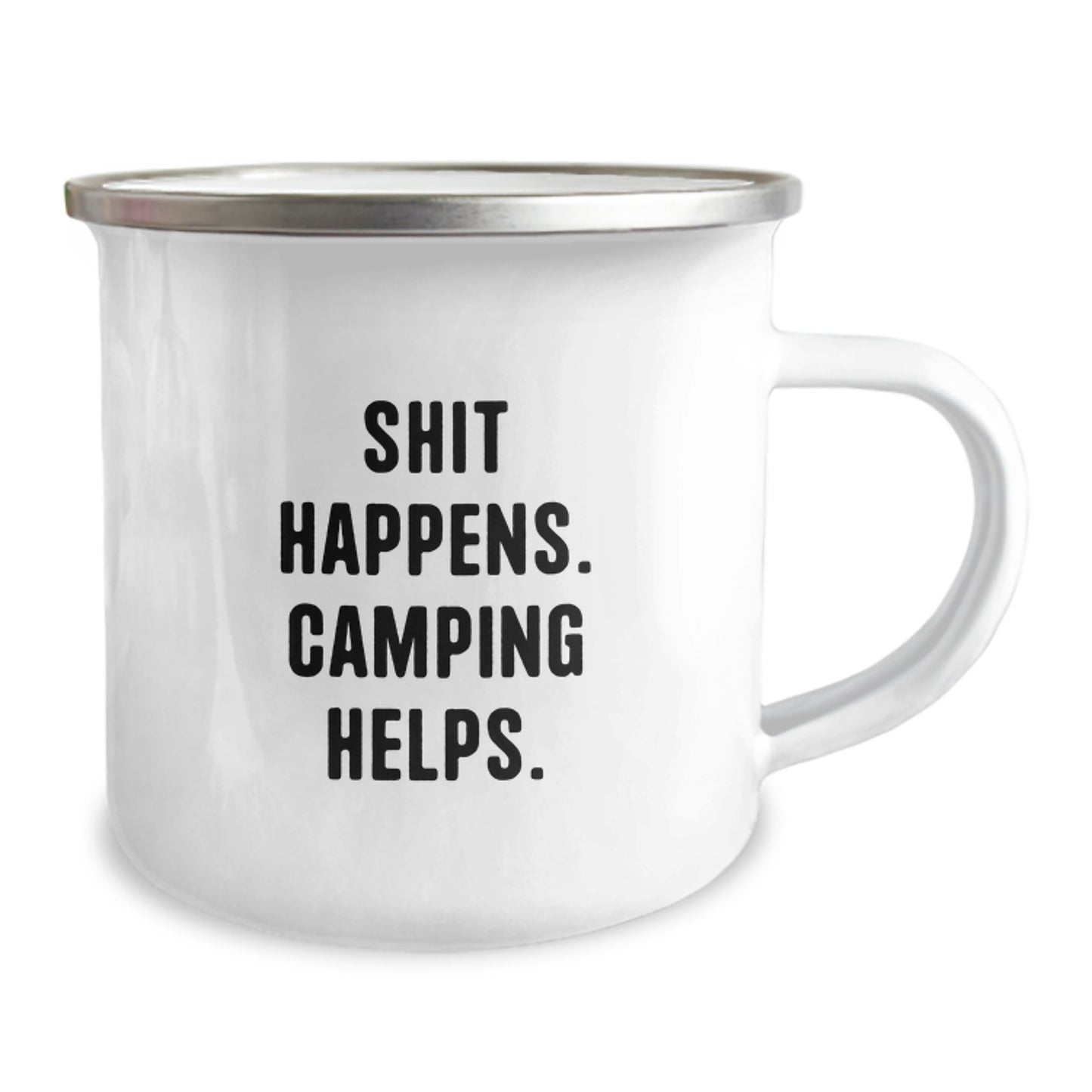 Funny Camping Gifts for Men, Women and Friends - Shit Happens. Camping Helps. Camping Mug, Perfect for Camping Enthusiasts, Graduation Unique Gifts from Family - Image 2
