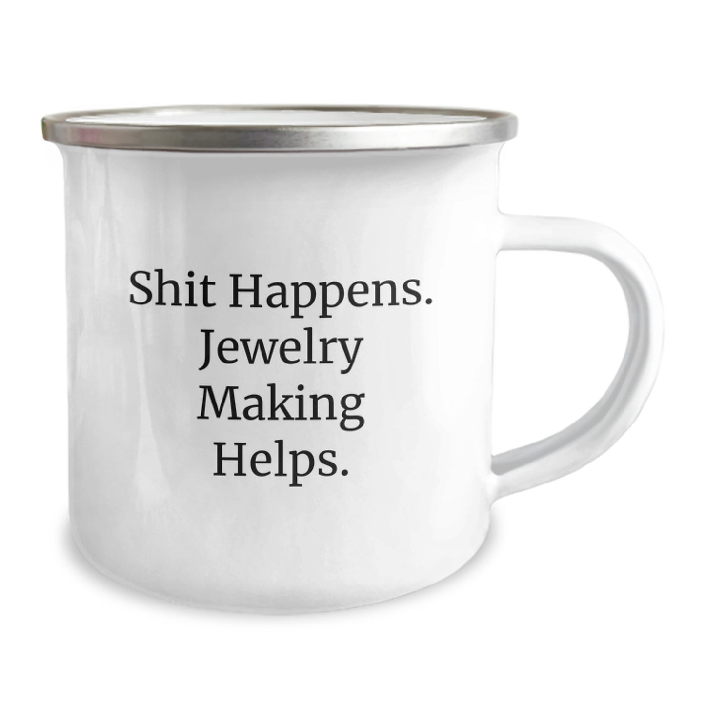 Funny Jewelry Making Gifts for Friends from Husband, Shit Happens. Jewelry Making Helps. Camping Mug, Perfect Christmas Unique Gifts - Image 2