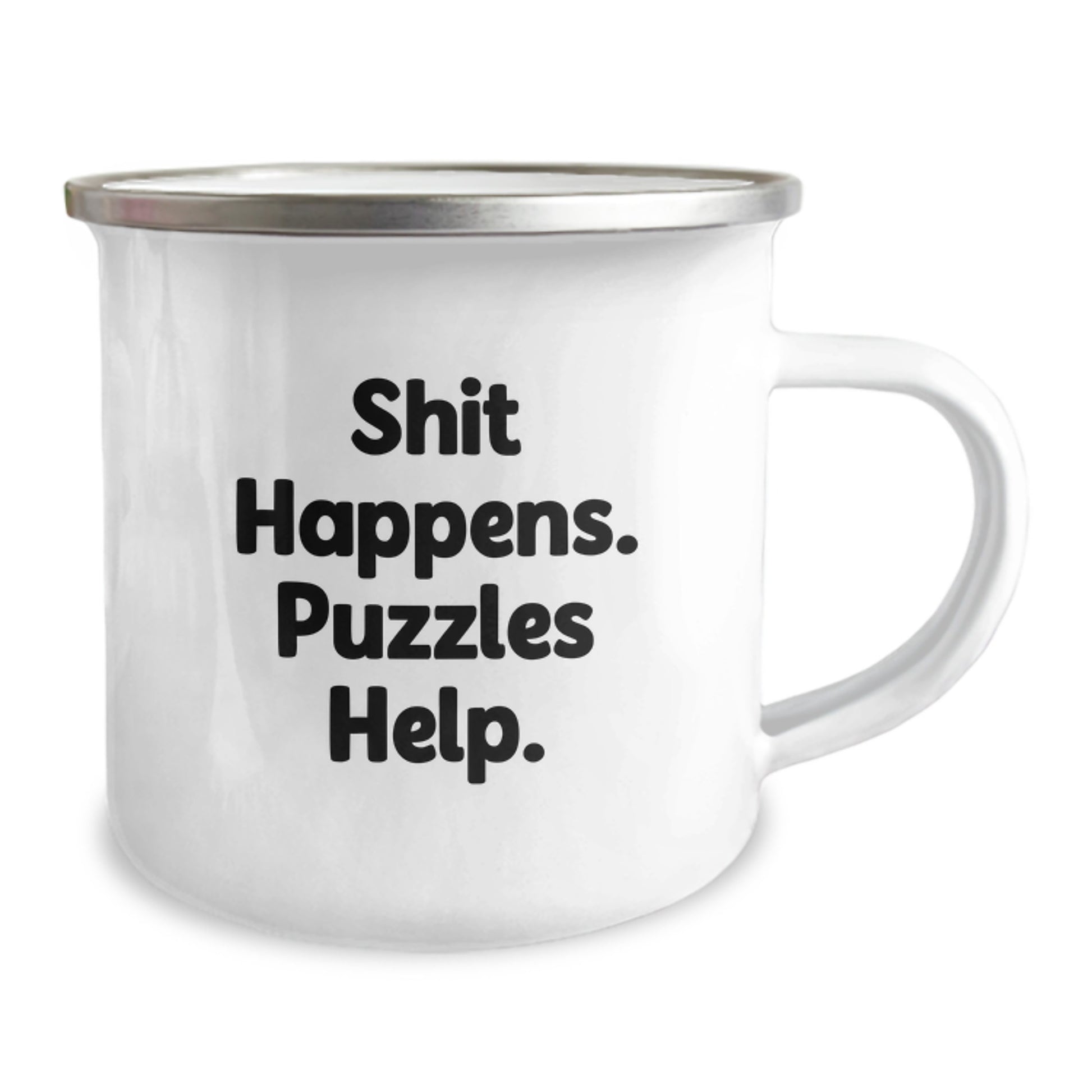 Funny Puzzles Gifts for Friends, Unique Camping Mug for Puzzles Lovers, Shit Happens. Puzzles Help. Graduation Unique Gifts from Family - Image 2