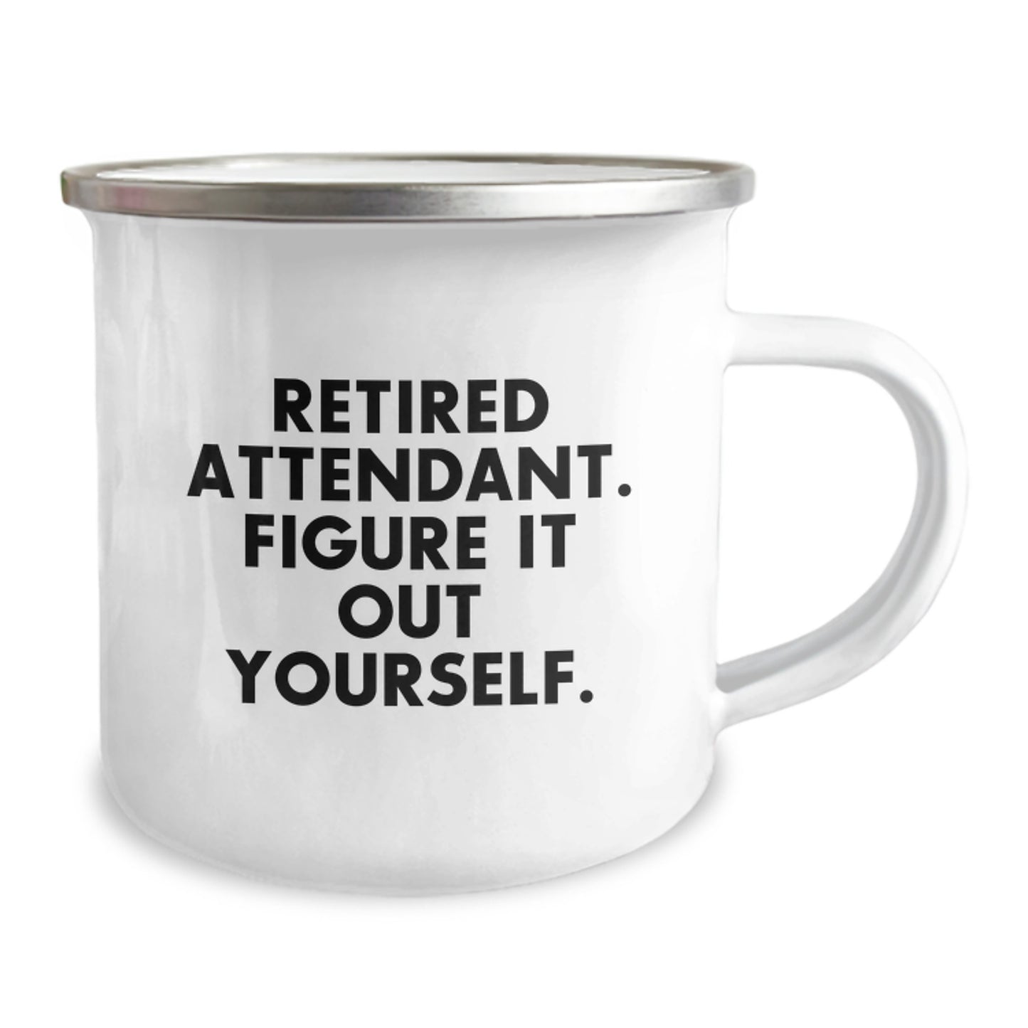 Gifts from Friends for Retired Attendants, Funny Graduation Gifts for Men Camping Mug, Attendant Figured It Out Mug - Image 2