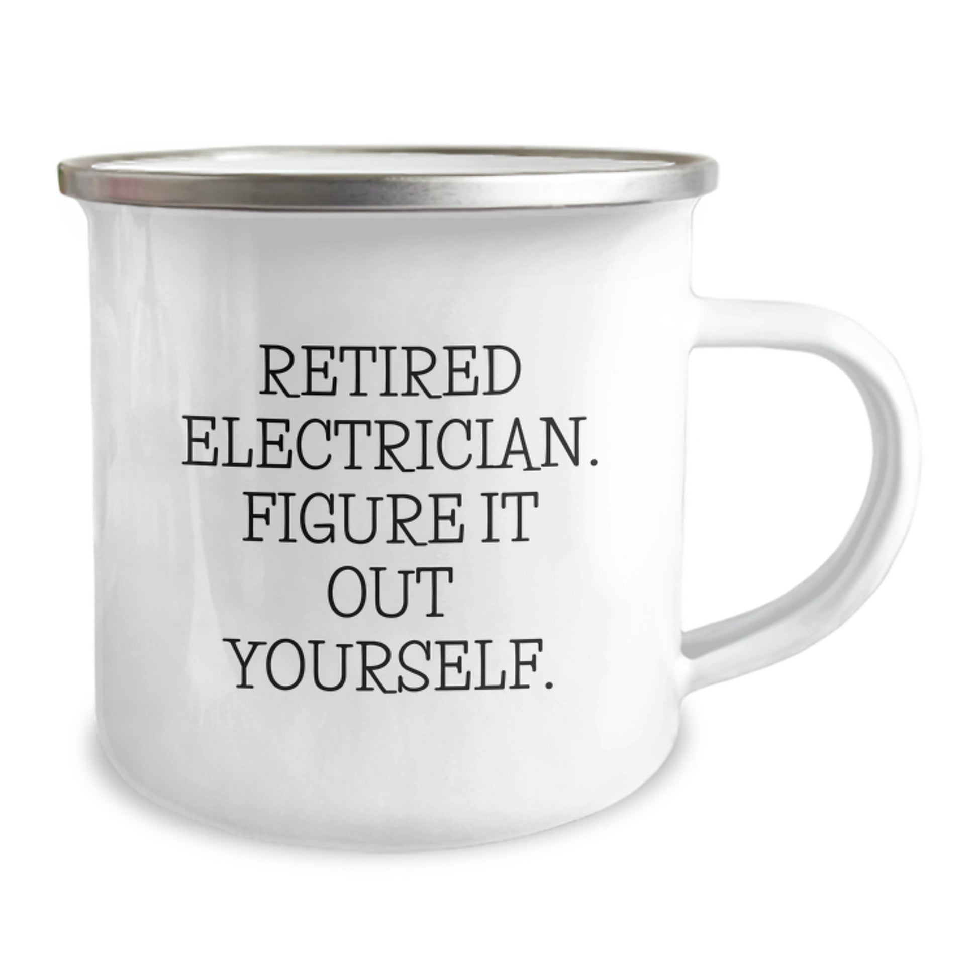 Funny Electrician Gifts for Men from Friends, Unique Camping Mug for Electrician Graduation, 'Retired Electrician. Figure It Out Yourself.' - Image 2