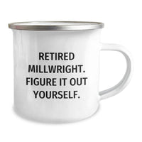 Load image into Gallery viewer, Funny Millwright Gifts, Retired Millwright Figure It Out Yourself, 12 oz Camping Mug for Men, Graduation Unique Gifts from Family, Friends, Coworkers - Image 2
