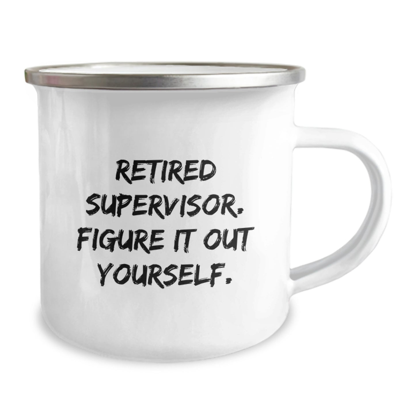 Funny Gifts for Supervisor from Coworkers - Graduation Unique Coffee Mugs, 'Retired Supervisor. Figure It Out Yourself.' Quote, Stainless Steel, 12 oz Capacity - Image 2