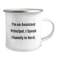 Load image into Gallery viewer, Funny Assistant Principal Gifts for Men Friends Coworkers - I&#39;m An Assistant Principal. I Speak Fluently In genius. - Camping Mug for Assistant Principals Christmas Unique Gifts from Family - Image 2
