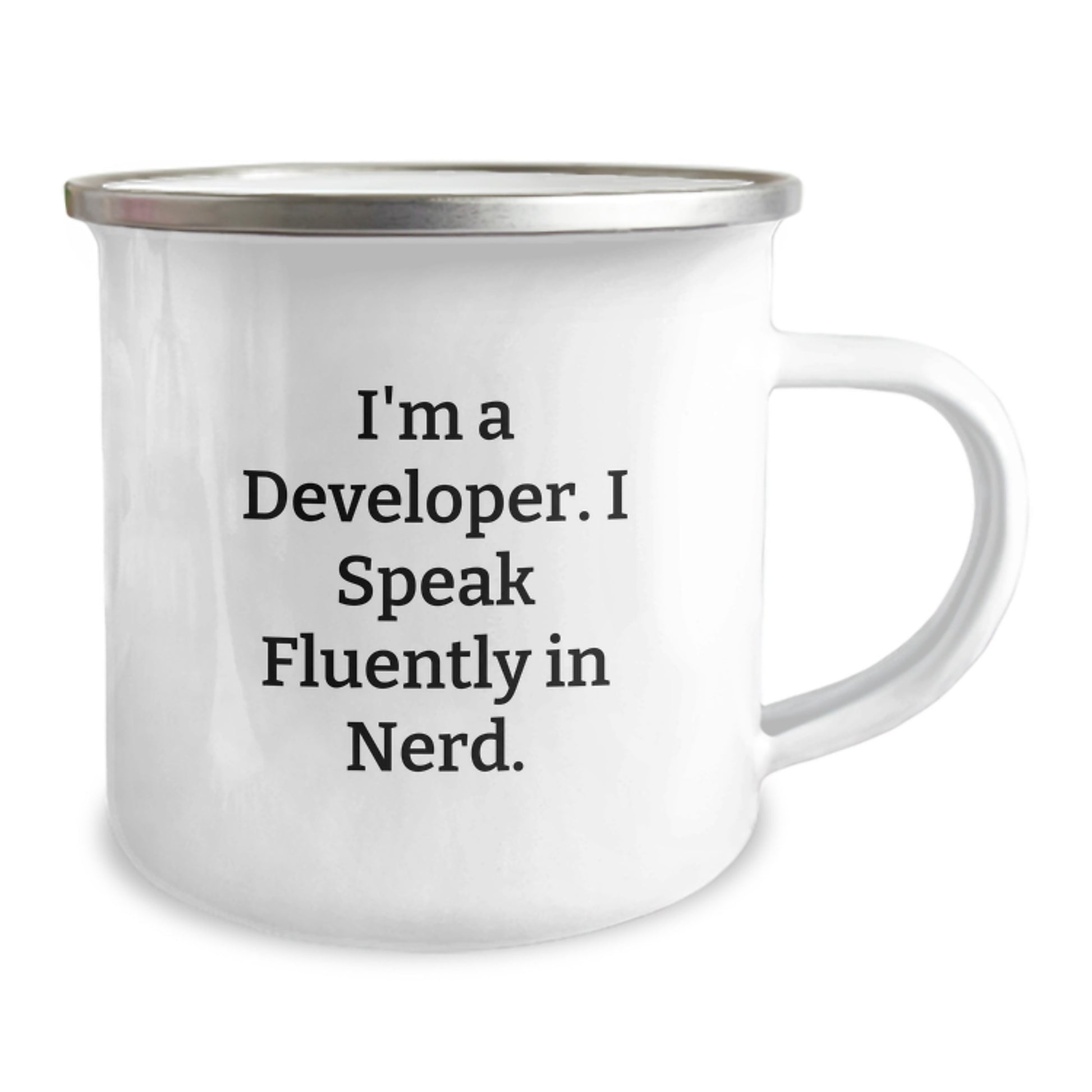 Funny Developer Gifts from Friends to Men Graduation Unique Mugs with I'm A Developer. I Speak Fluently In genius. Quote, Camping Mug for Developer Enthusiasts - Image 2