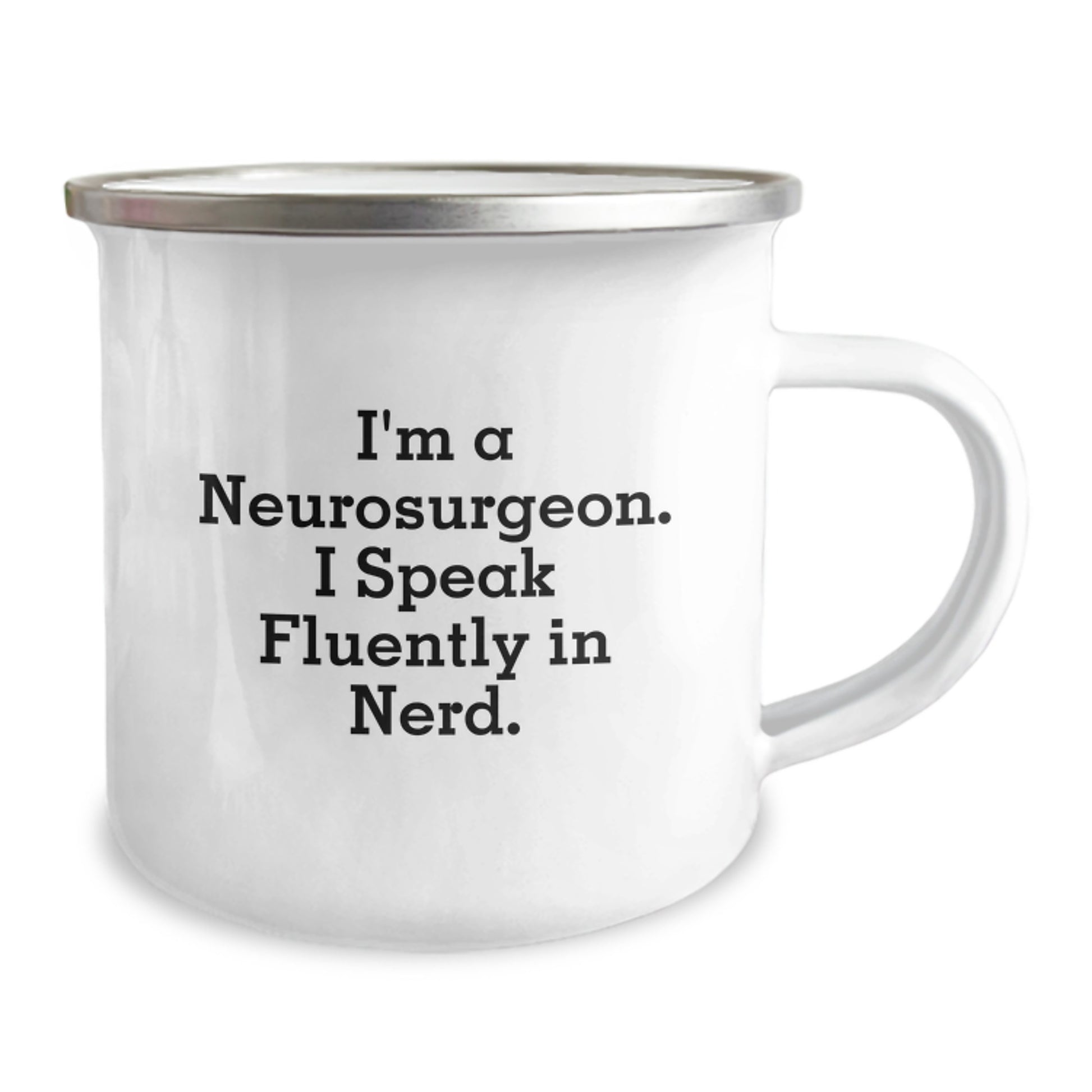Funny Neurosurgeon Gifts from Friends for Men - 'I Speak Fluently In genius' Camping Mug, Unique Graduation - Image 2