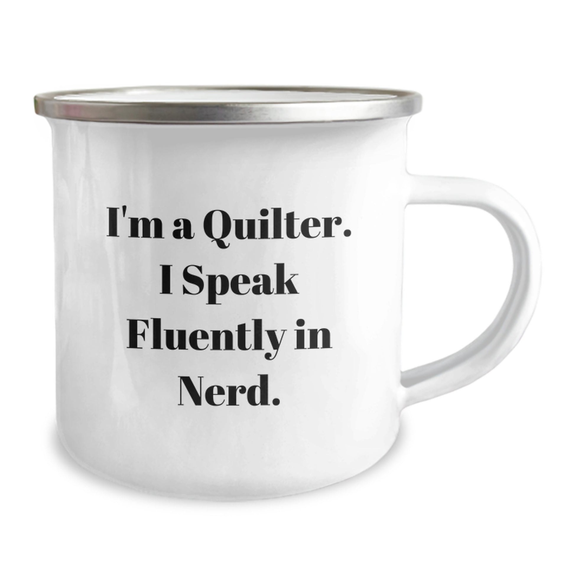 Quilter Gifts from Friends Unique Valentine's Camping Mug - 'I'm A Quilter. I Speak Fluently In genius.' - Image 2