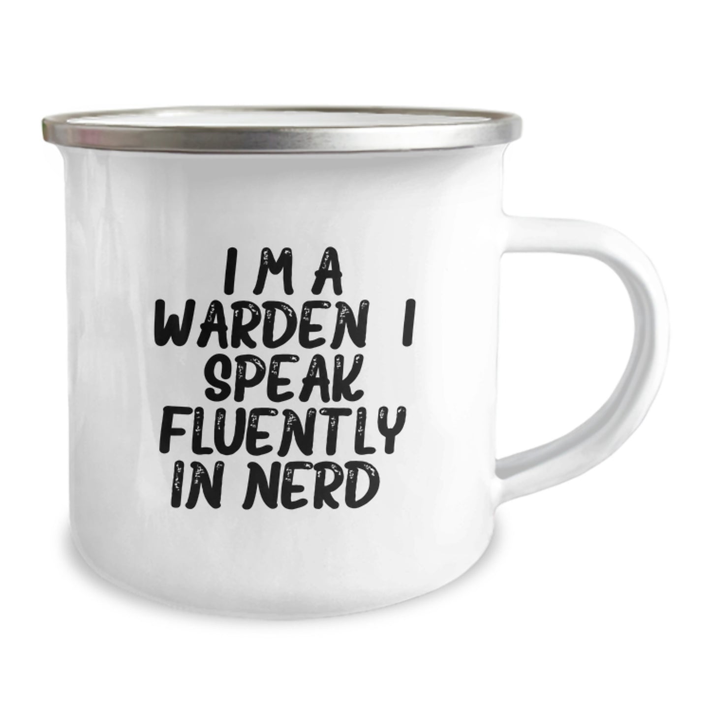 Funny Warden Gifts for Graduation Unique Presents from Friends to Warden, Camping Mug, 'I'm A Warden. I Speak Fluently In genius.' - Image 2