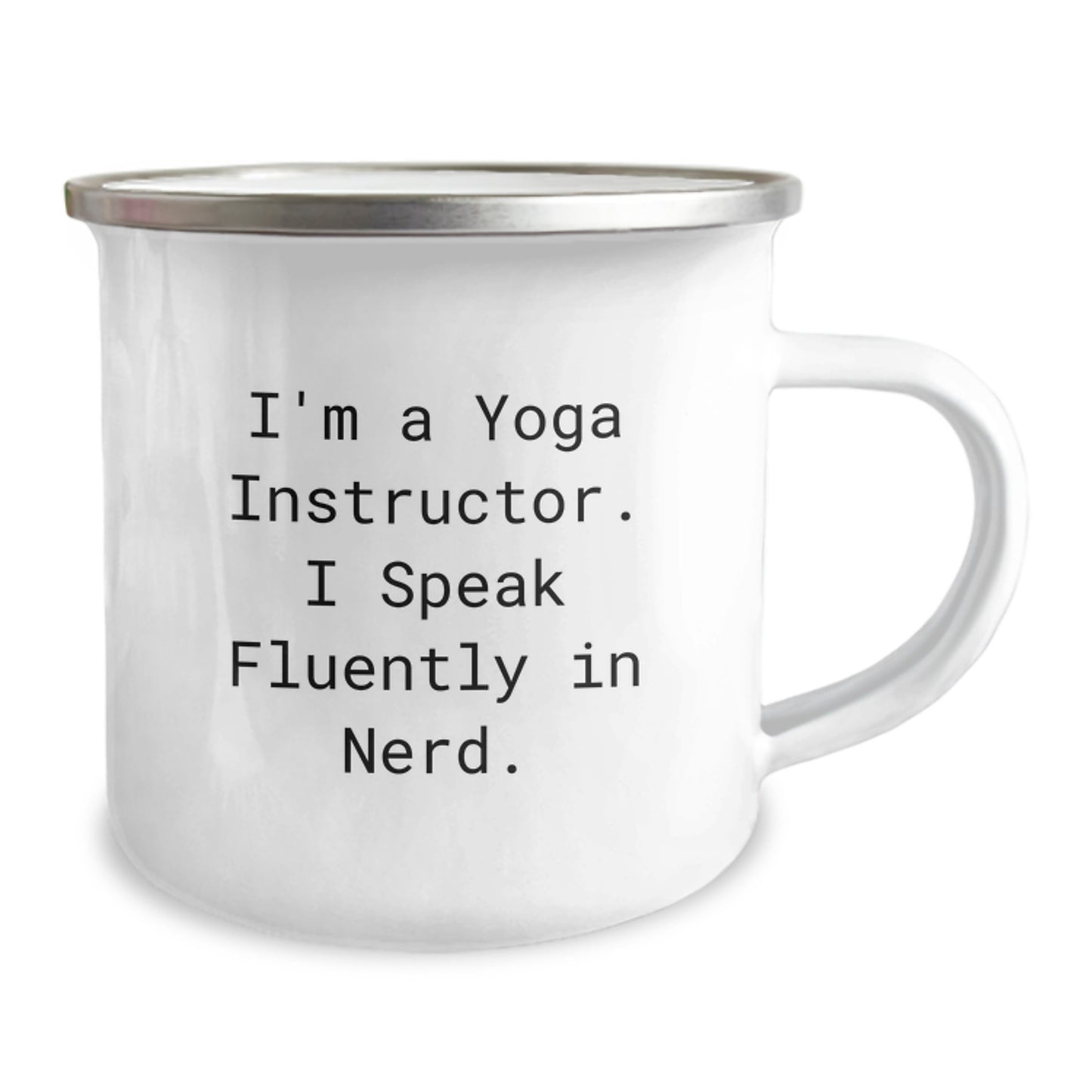 Funny Gifts from Family to Yoga Instructor - I Speak Fluently In genius. Camping Mug for Graduation Unique Gifts - Image 2