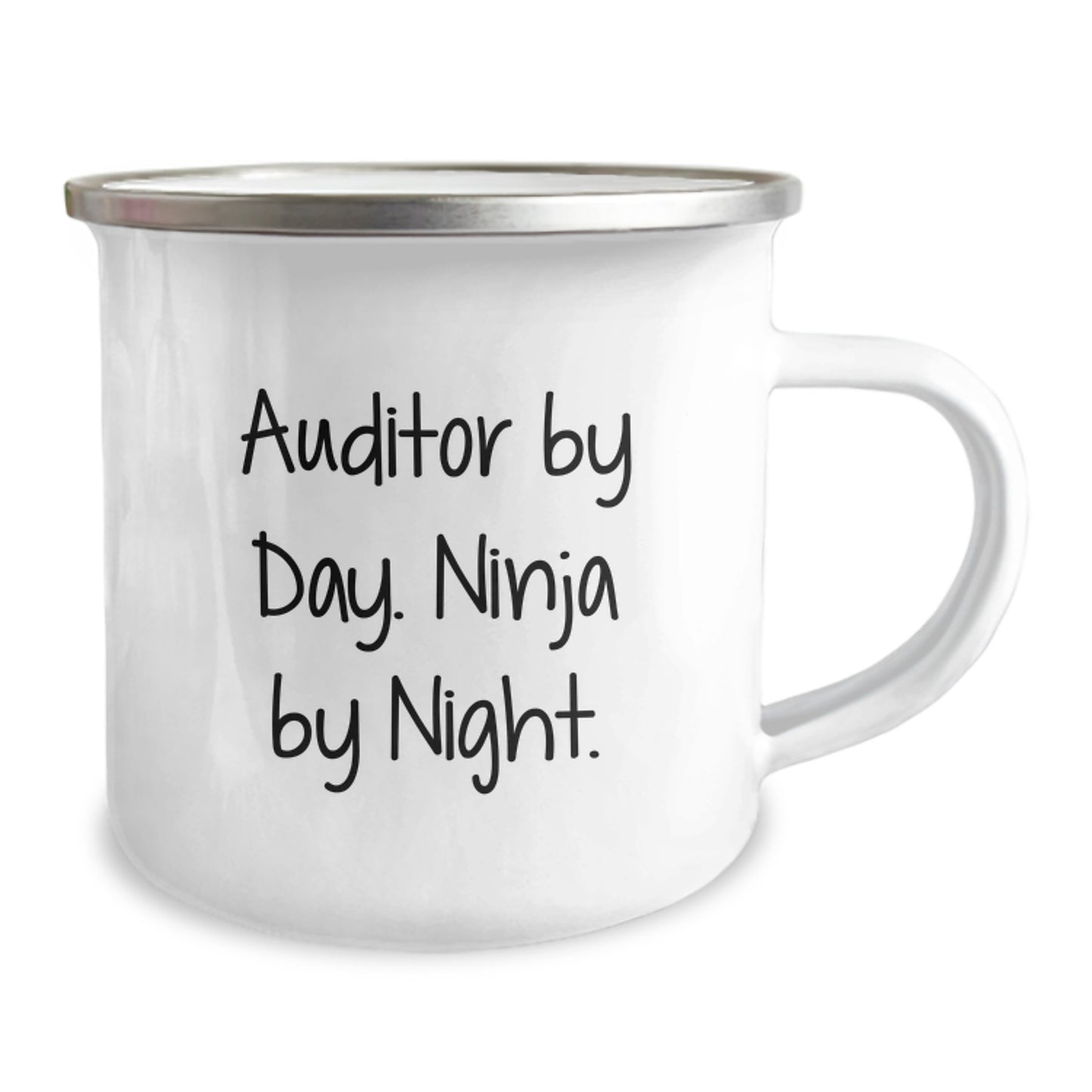 Auditor Gifts from Friends, Funny Camping Mug for Auditor By Day. Ninja By Night. Graduation Unique Gifts - Image 2