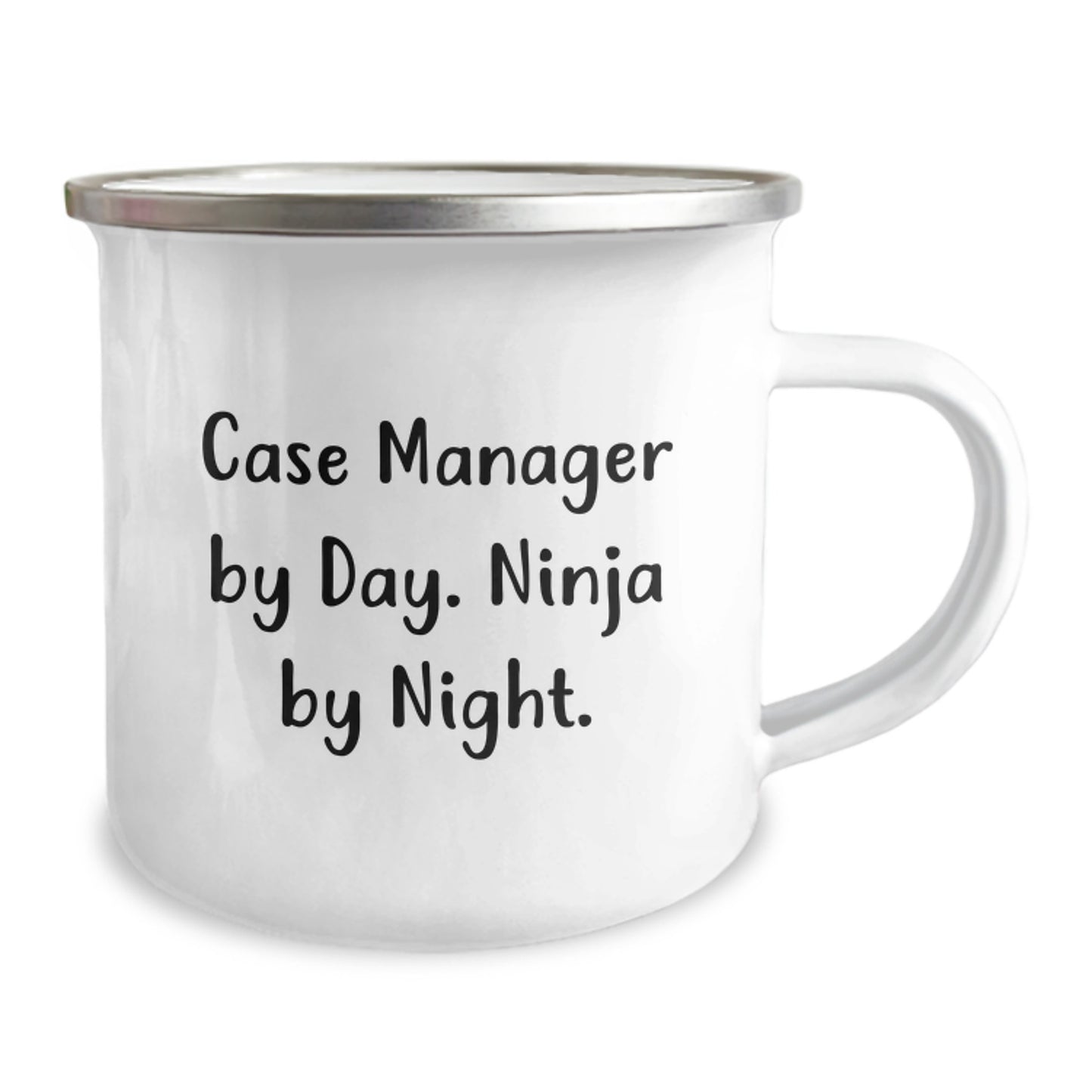 Funny Case Manager Graduation Unique Gifts from Men to Case Managers - Camping Mug, Case Manager By Day Ninja By Night, Stainless Steel Enamel Finish - Image 2