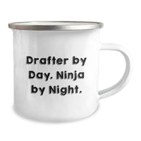 Load image into Gallery viewer, Funny Drafter Gifts for Men, Drafter By Day. Ninja By Night. Camping Mug, Christmas Unique Gifts for Friends, Family, Coworkers - Image 2
