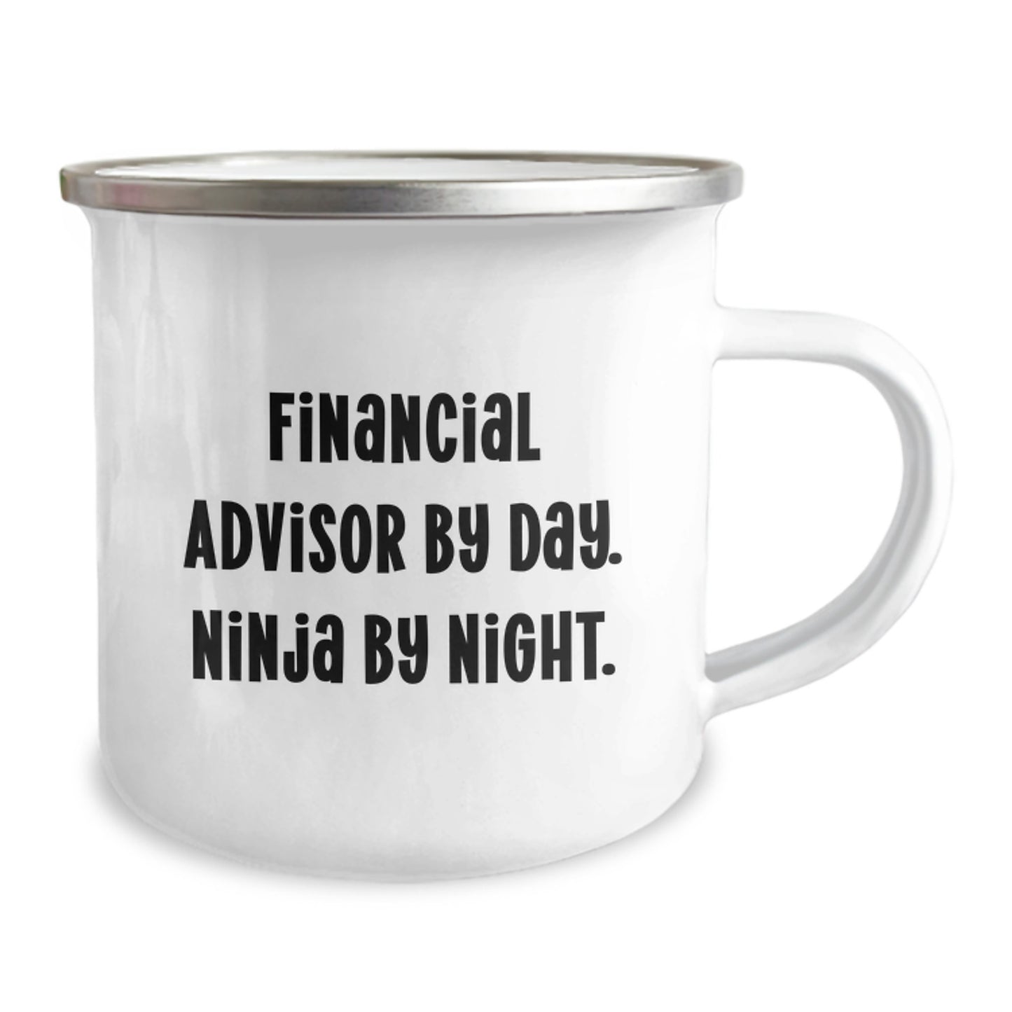 Financial Advisor Gifts for Men - Funny Graduation Unique Gifts from Friends - Financial Advisor By Day Ninja By Night Camping Mug - Image 2