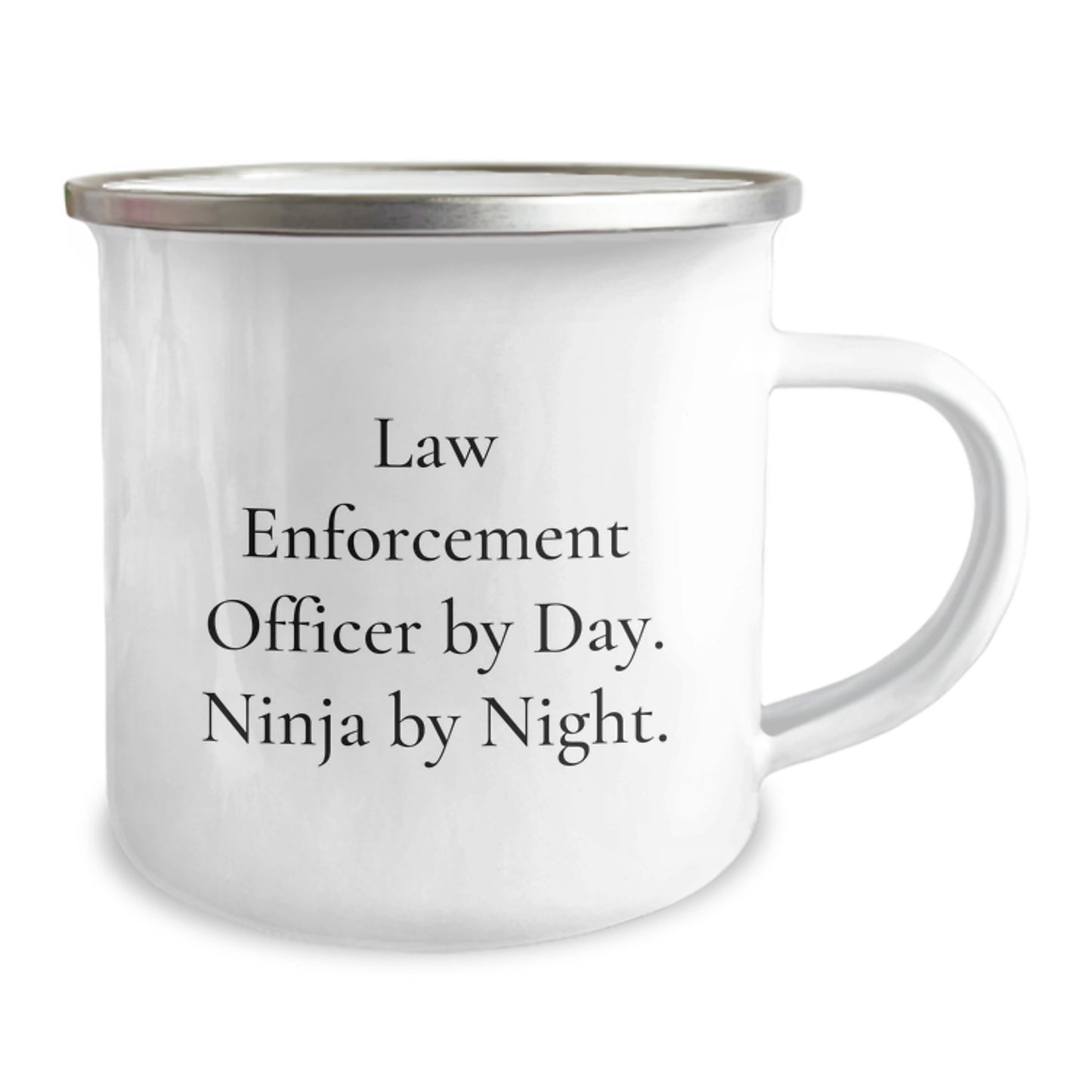 Law Enforcement Officer Gifts, Funny Graduation Unique Gifts, Camping Mug for Men, Women, Friends and Coworkers, 'Law Enforcement Officer By Day. Ninja By Night.' - Image 2
