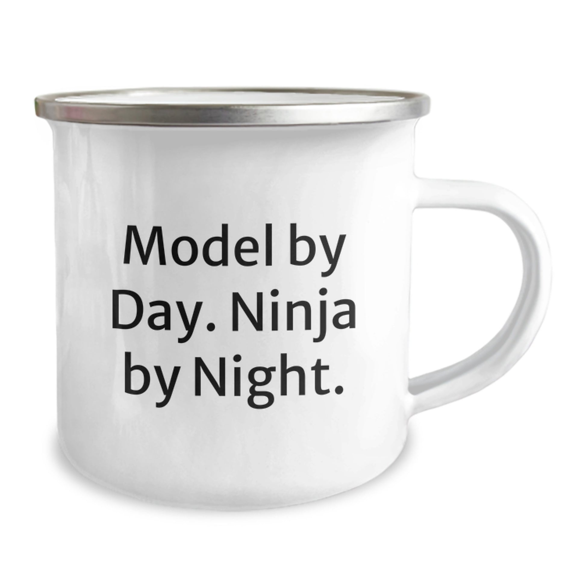 Model By Day Funny Graduation Gifts for Models from Friends and Family - Camping Mug with Ninja By Night Quote - Image 2