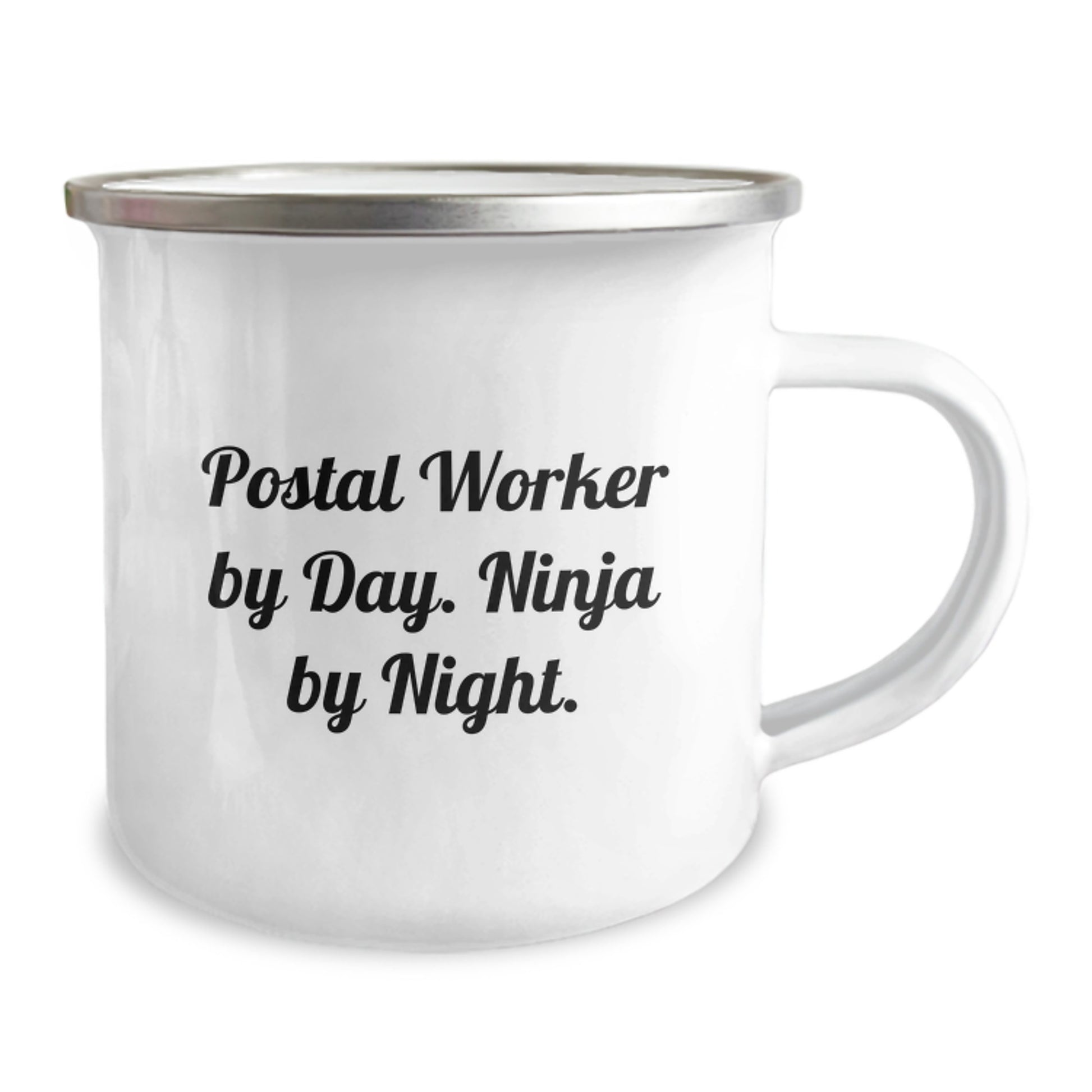 Funny Postal Worker Gifts from Friends for Men, Unique Camping Mug for Graduation, 'Postal Worker By Day. Ninja By Night.' - Image 2