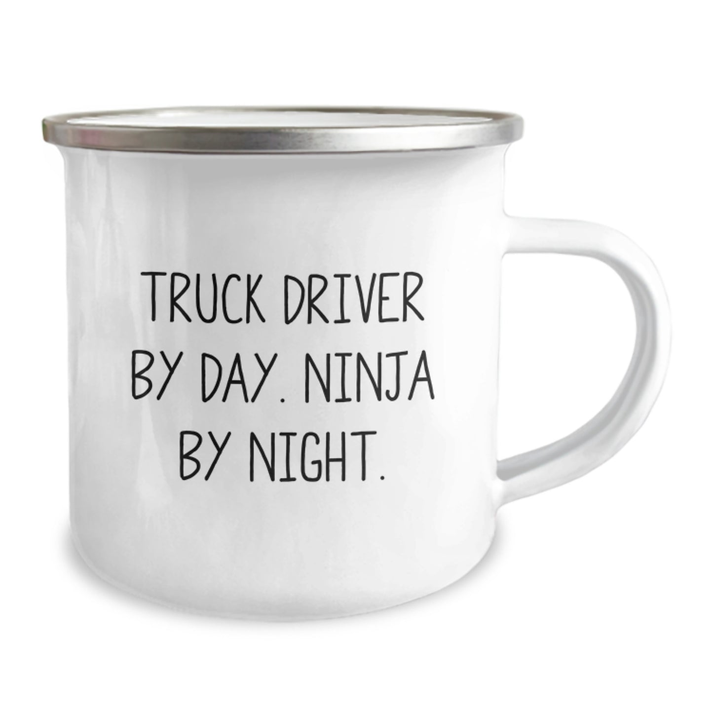 Truck Driver Humor Gifts from Men to Truck Driver Friends, Camping Mug for Graduation Unique Gifts, Funny Quote 'Truck Driver By Day. Ninja By Night.' - Image 2