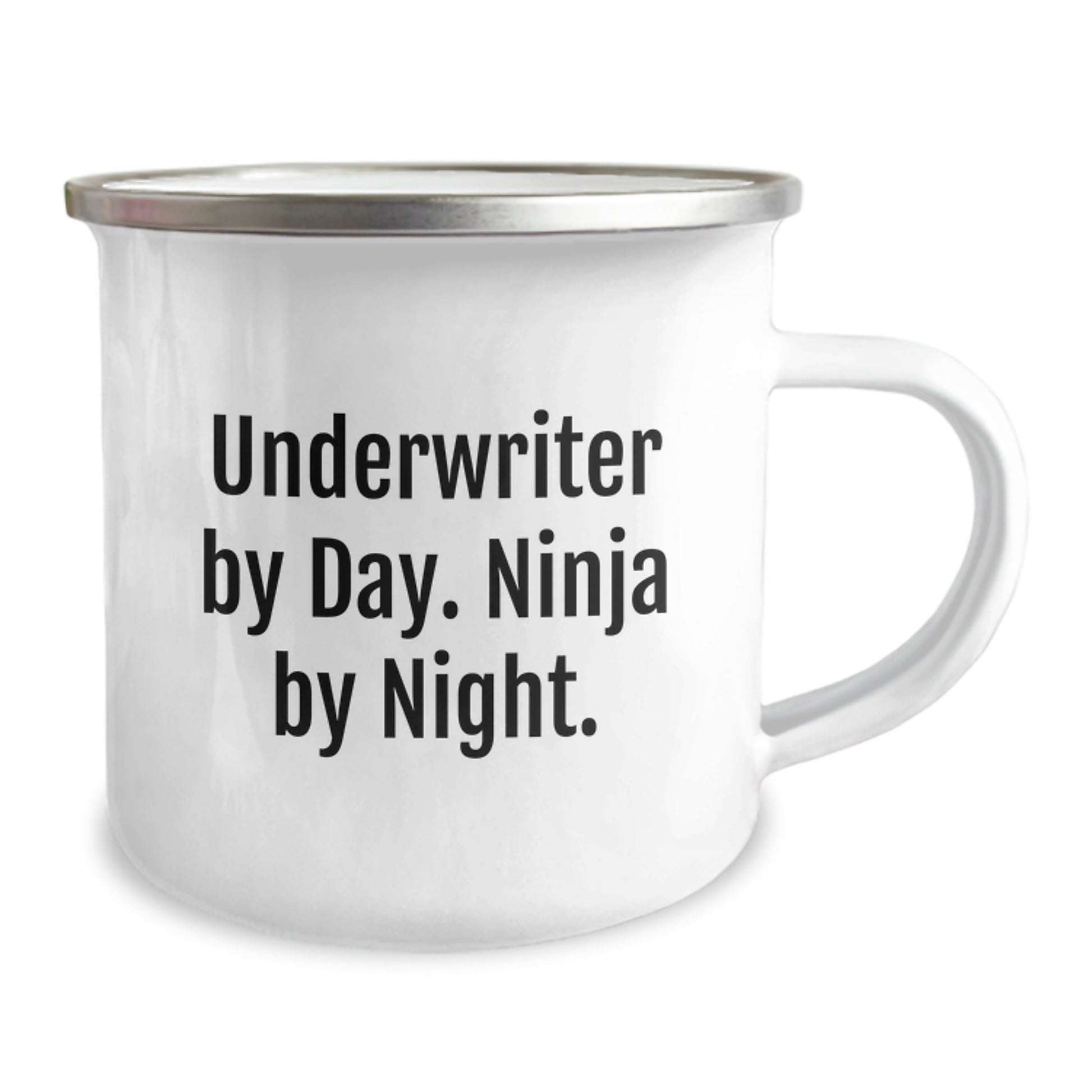 Funny Underwriter Gifts from Friends - Underwriter By Day. Ninja By Night. 12 oz Stainless Steel Camping Mug for Graduation Unique Gifts for Men - Image 2
