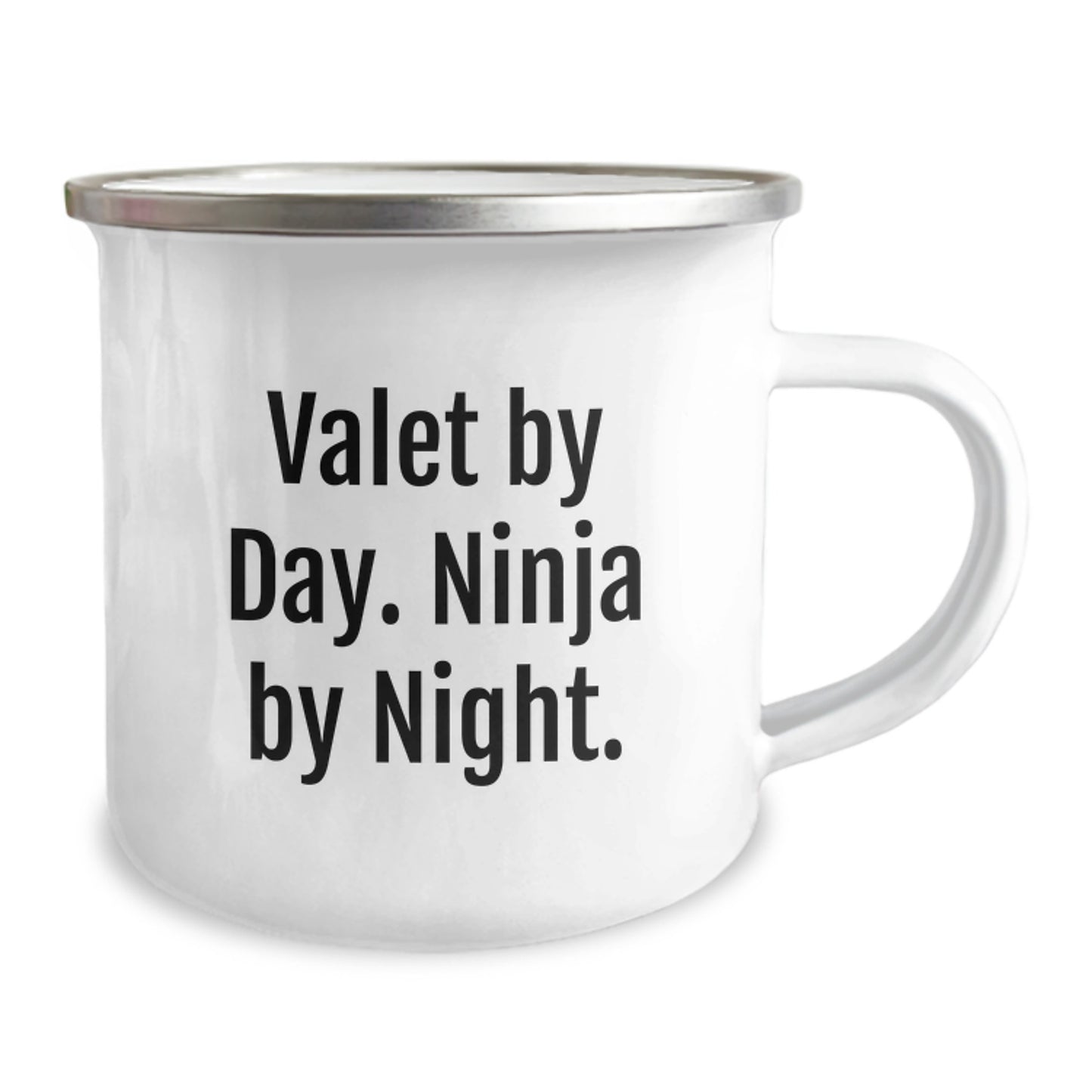 Valet By Day Ninja By Night Keepsake Camping Mug for Him Graduation Gift - Image 2