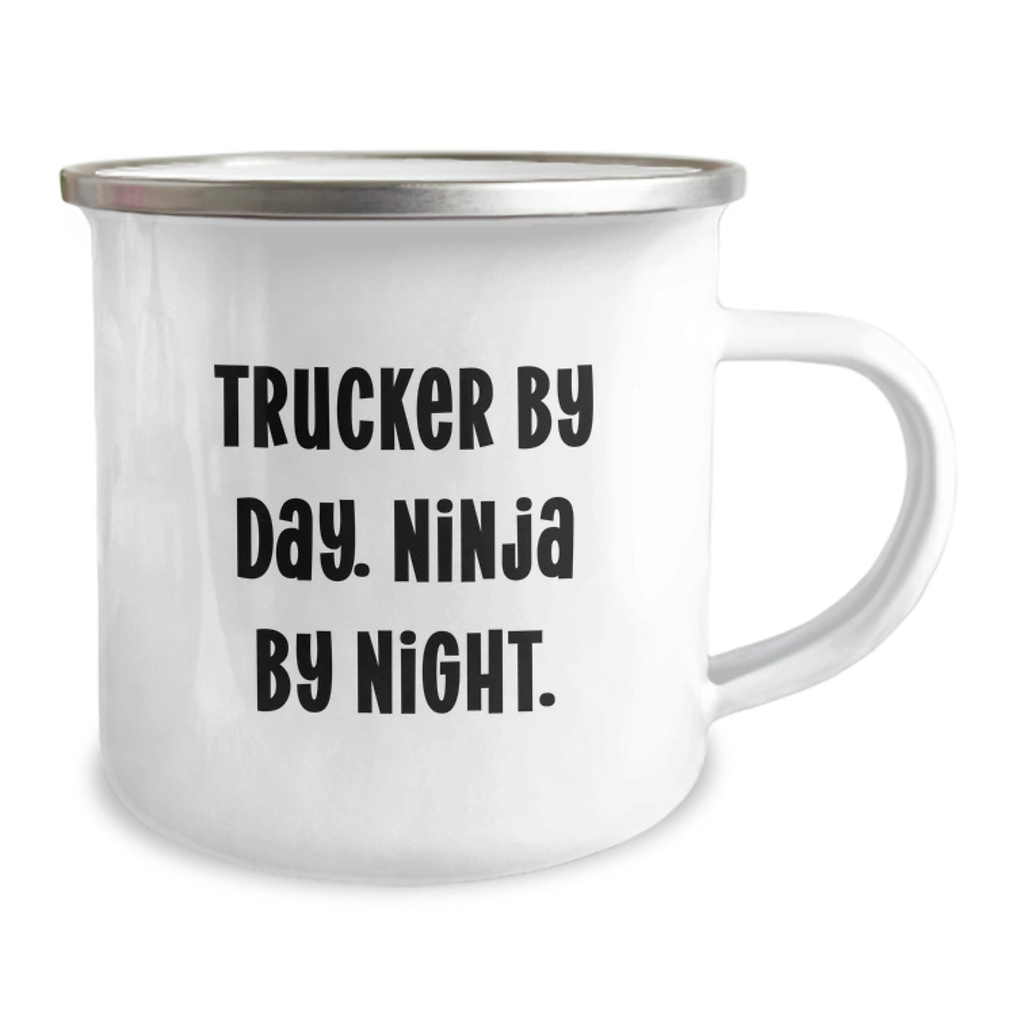 Funny Trucker Gifts for Men, Trucker By Day Ninja By Night Camping Mug, Unique Graduation Gifts from Friends - Image 2