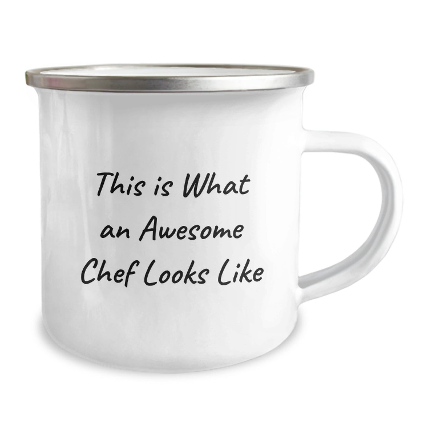 Witty Chef Camping Mug Novelty Sleek Enamel for Friends Birthday Gift - Image 2