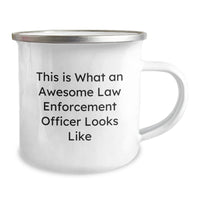Load image into Gallery viewer, Funny Law Enforcement Officer Gifts for Christmas Unique Gifts from Friends and Family for Men and Women &#39;This Is What An Awesome Law Enforcement Officer Looks Like&#39; Camping Mug - Image 2
