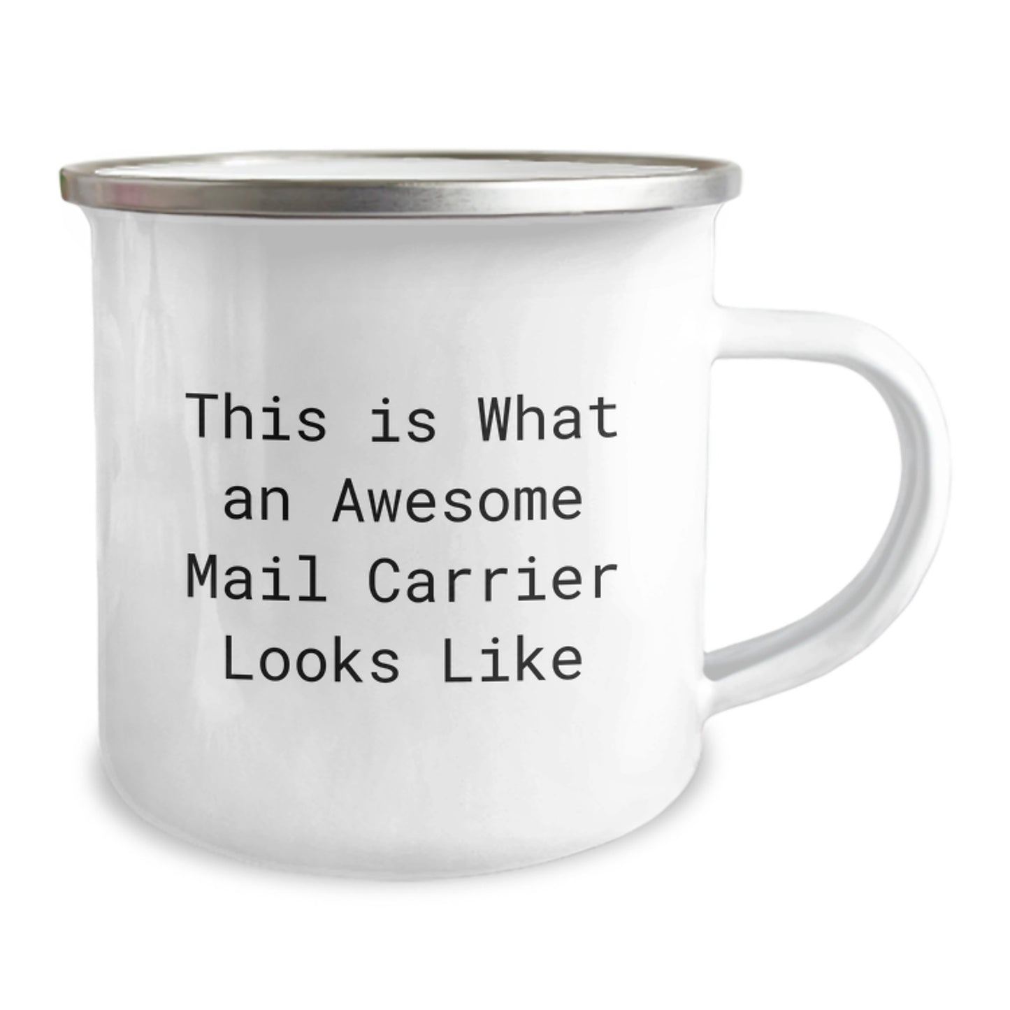 Funny Mail Carrier Gifts from Family, Funny Graduation Unique Gifts for Mail Carrier Friends, 12 oz Stainless Steel Camping Mug with This Is What An Awesome Mail Carrier Looks Like Quote - Image 2